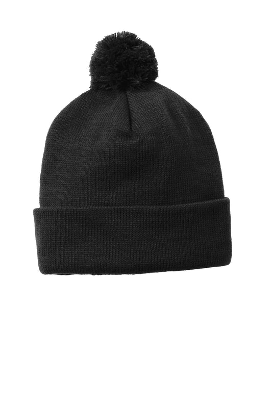 Sport-Tek Â® Solid Pom Pom Beanie. STC37