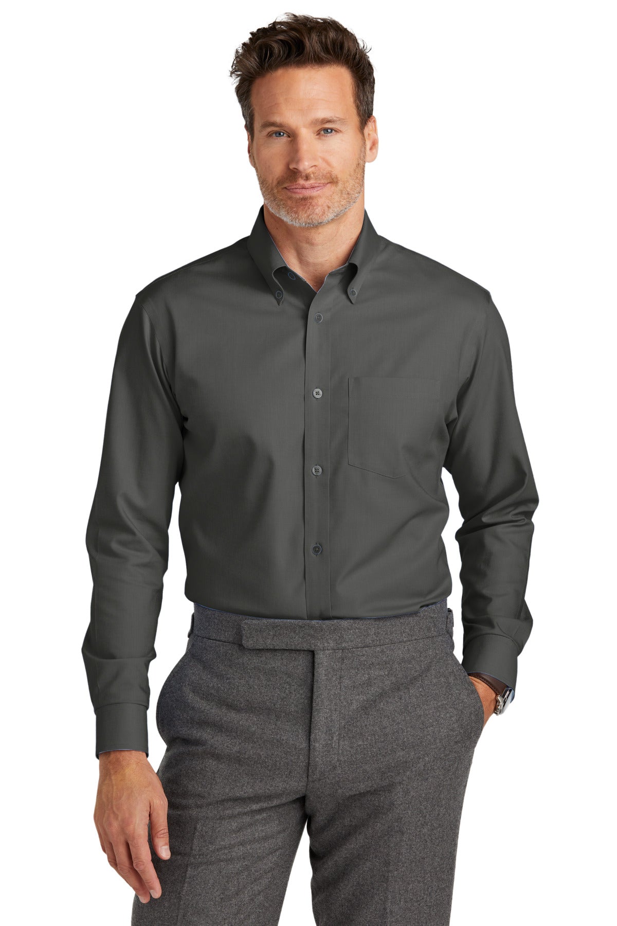 Brooks BrothersÂ® Tall Wrinkle-Free Stretch Nailhead Shirt TBB18002