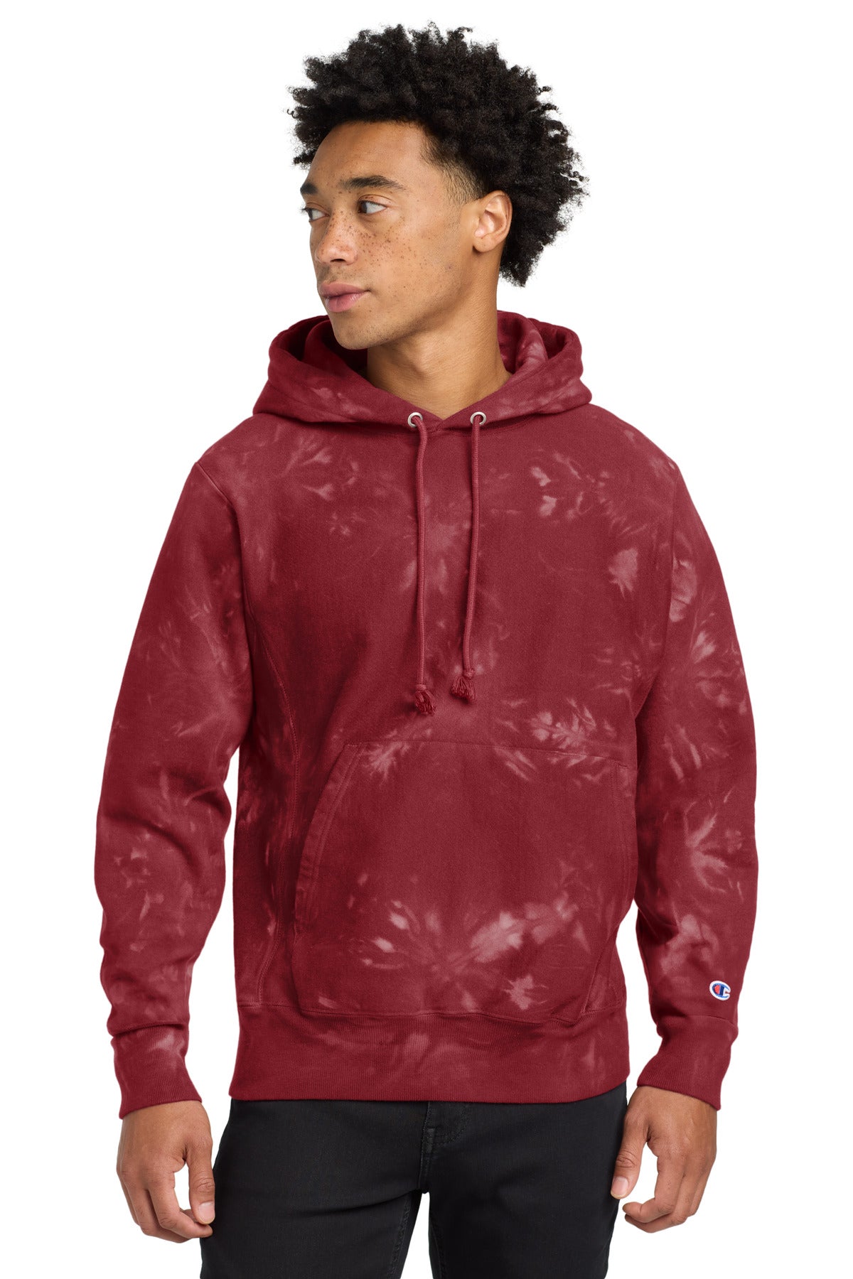 Champion Â® Reverse Weave Â® Scrunch-Dye Tie-Dye Hooded Sweatshirt. TDS101