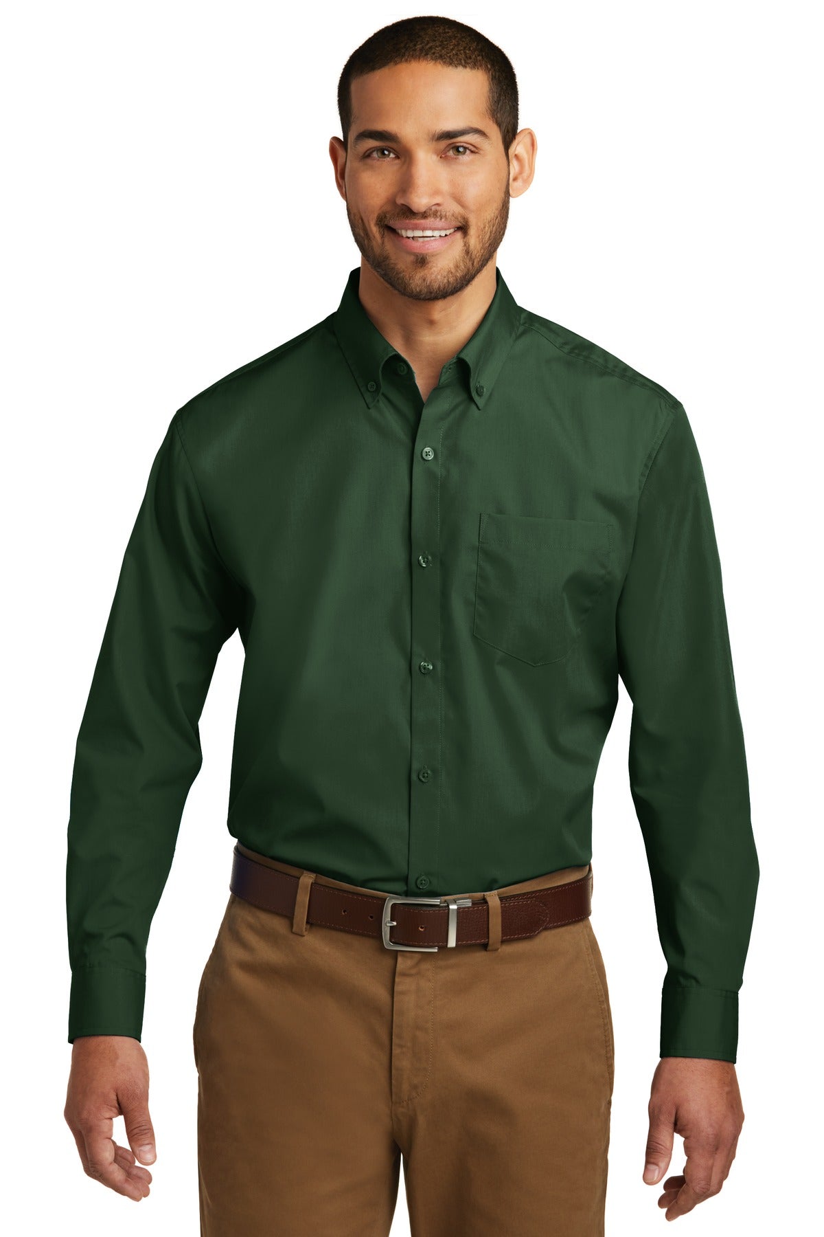 Port Authority?? Long Sleeve Carefree Poplin Shirt. W100