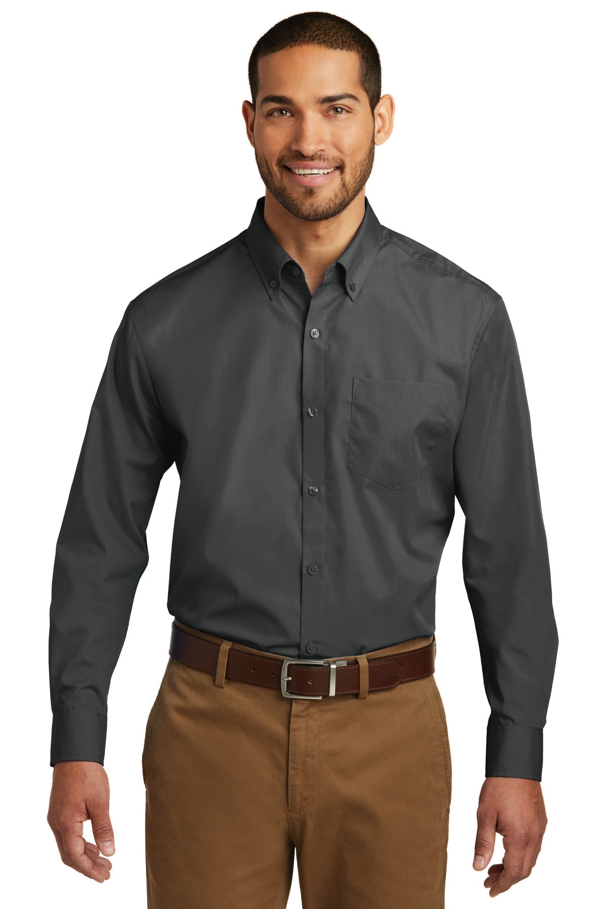 Port Authority?? Long Sleeve Carefree Poplin Shirt. W100