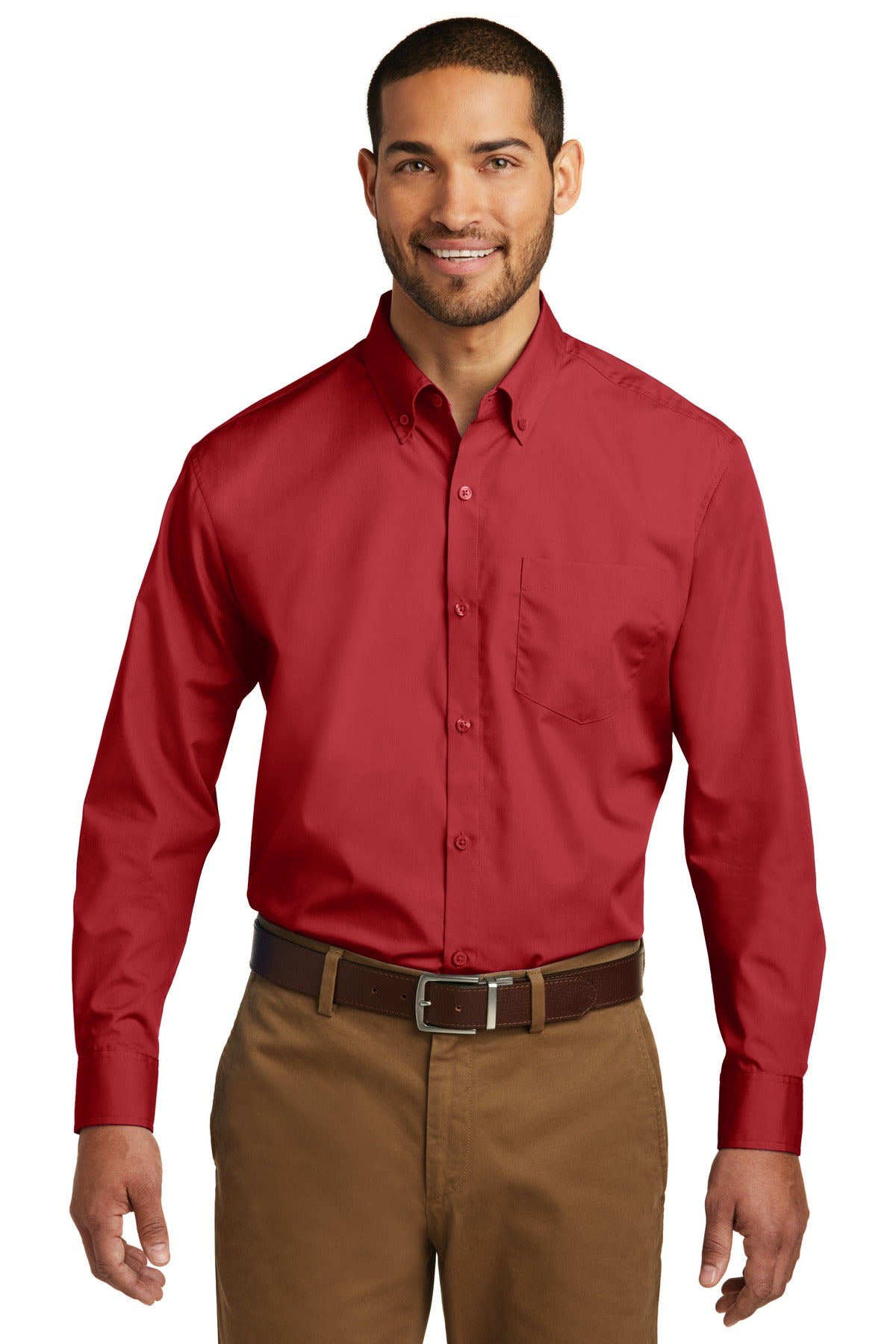Port Authority?? Long Sleeve Carefree Poplin Shirt. W100