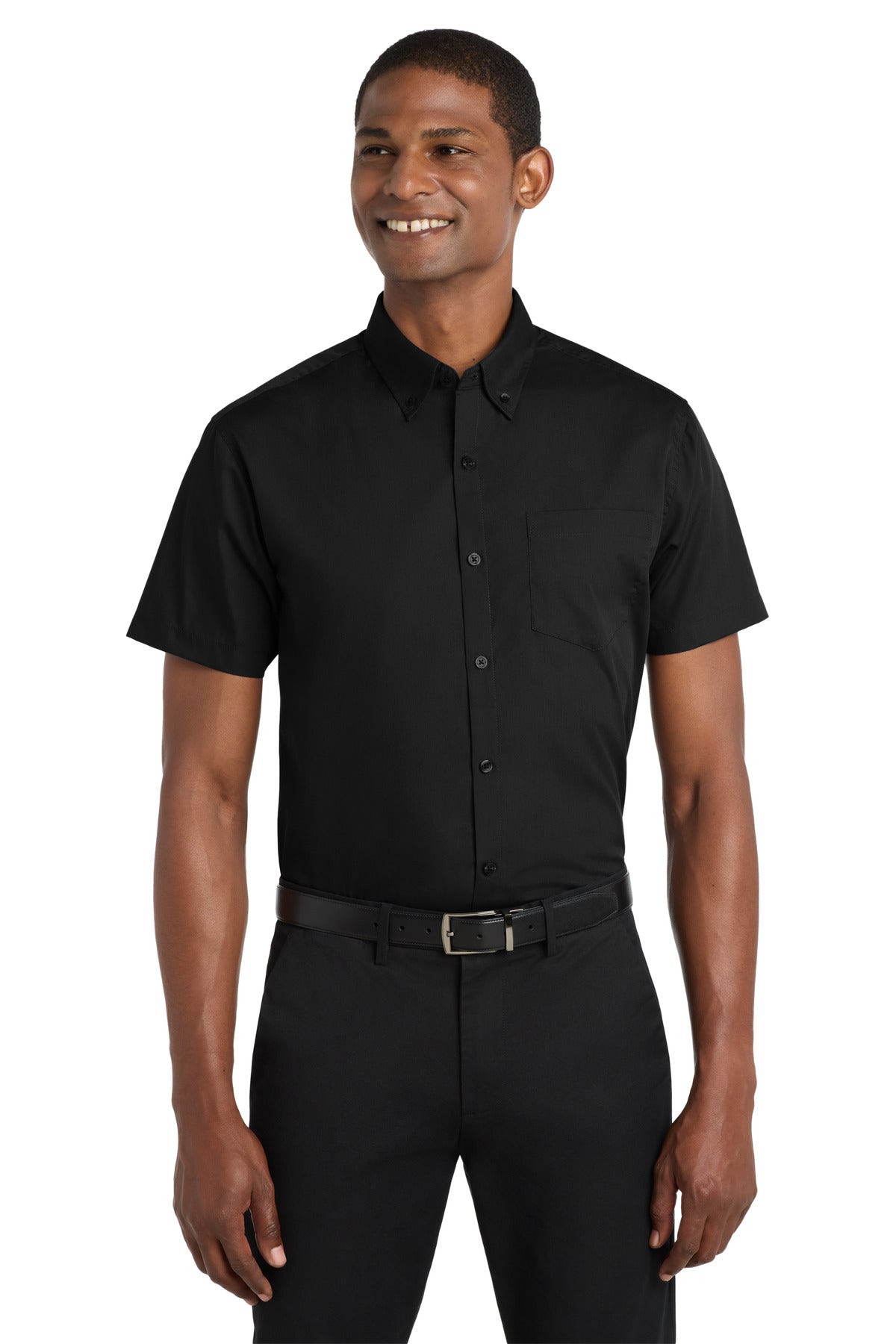 Port AuthorityÂ® Short Sleeve Carefree Poplin Shirt. W101