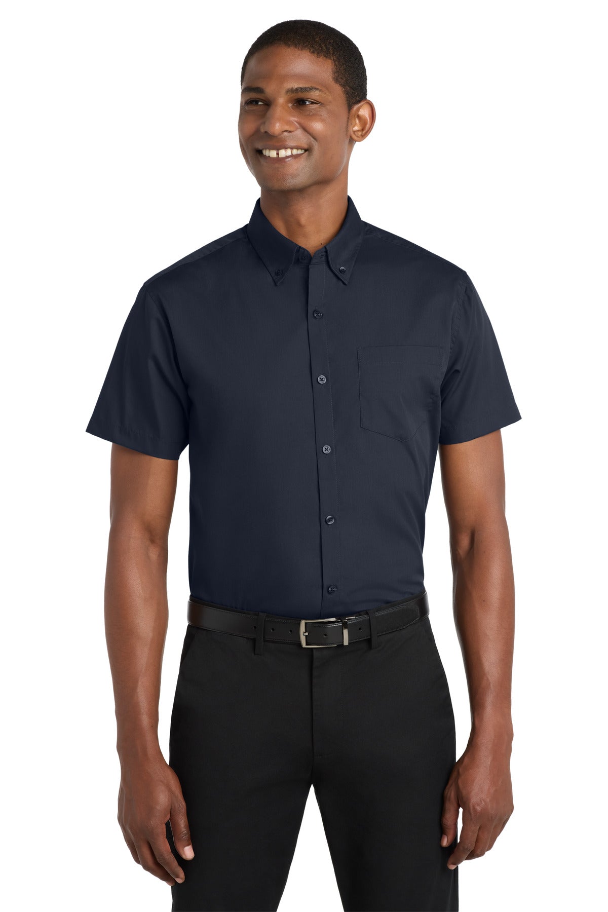 Port AuthorityÂ® Short Sleeve Carefree Poplin Shirt. W101