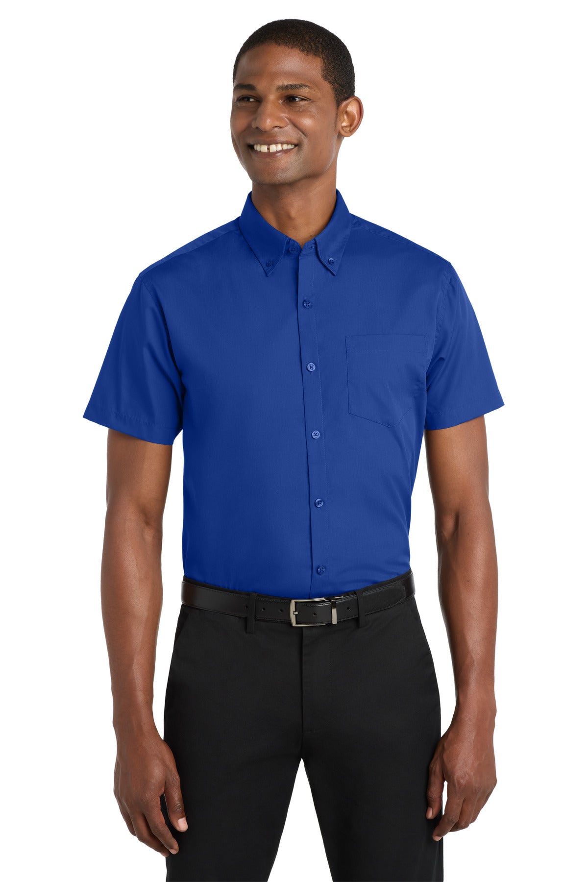 Port AuthorityÂ® Short Sleeve Carefree Poplin Shirt. W101