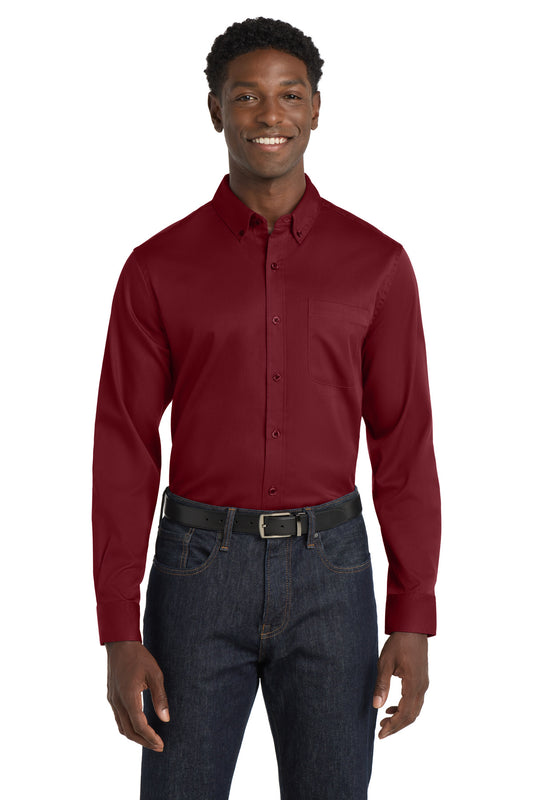 Port AuthorityÂ® Long Sleeve SuperPro Reactâ„¢ Twill Shirt. W808