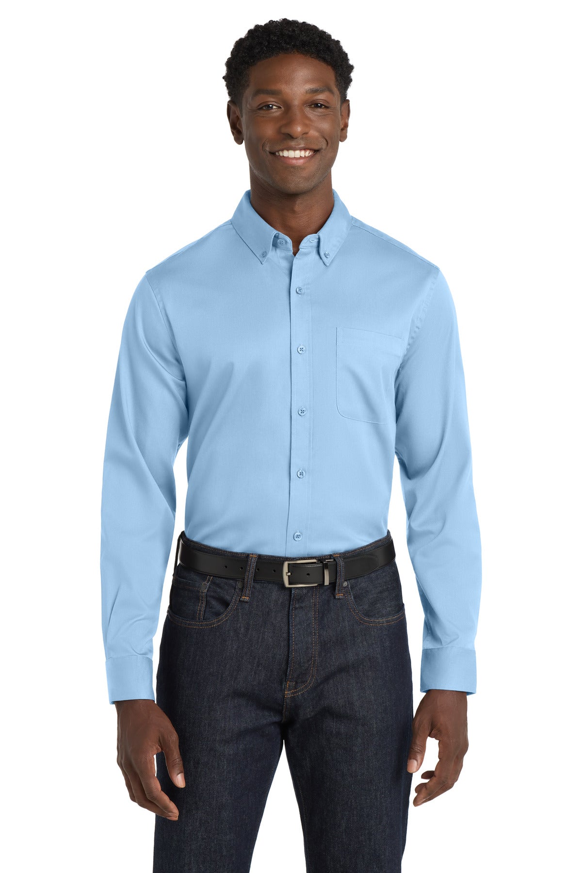 Port AuthorityÂ® Long Sleeve SuperPro Reactâ„¢ Twill Shirt. W808