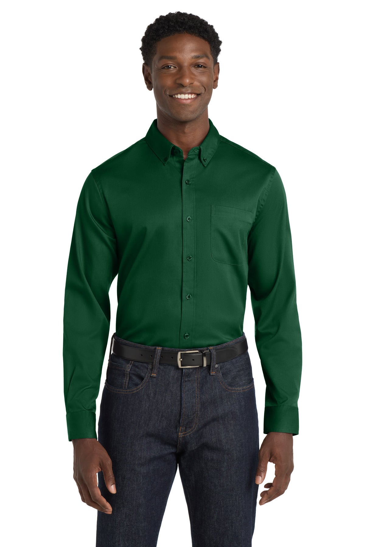 Port AuthorityÂ® Long Sleeve SuperPro Reactâ„¢ Twill Shirt. W808