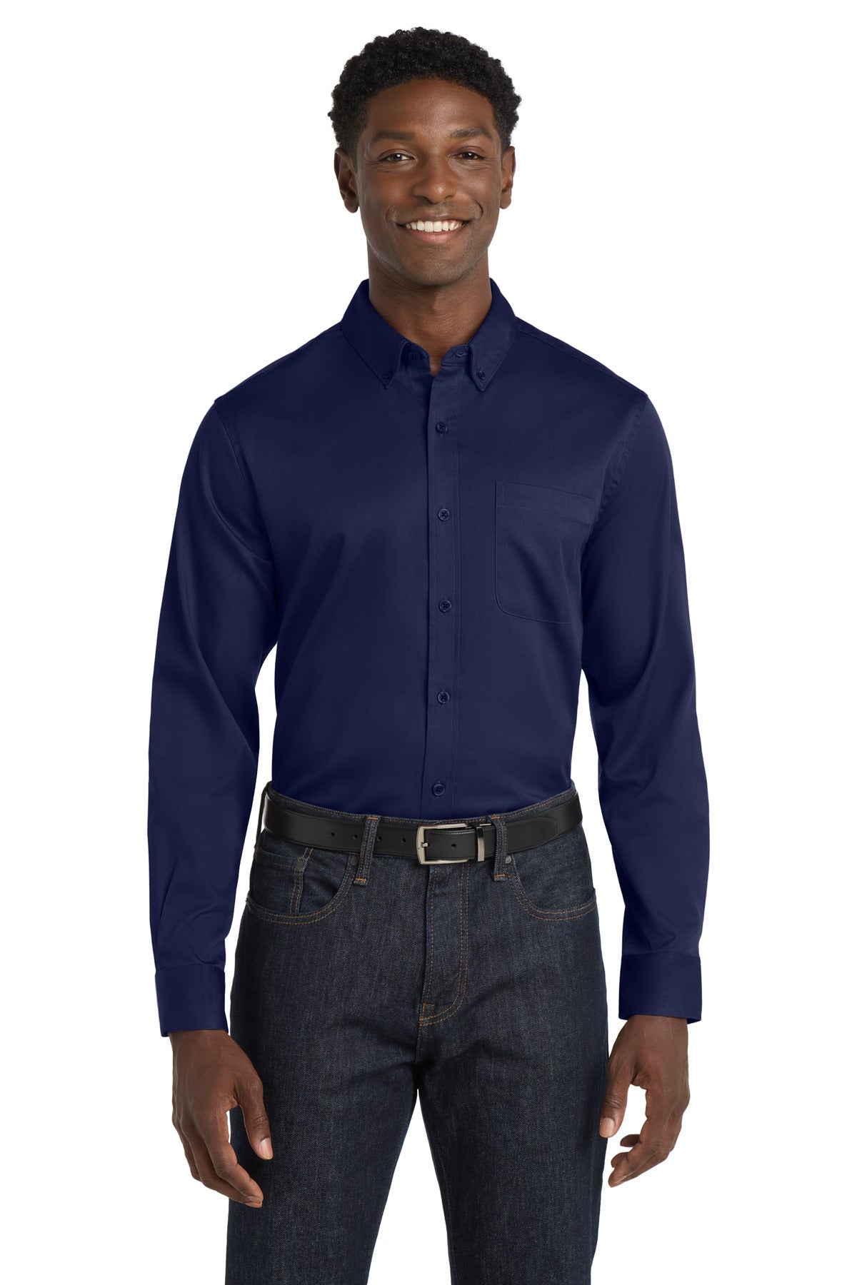 Port AuthorityÂ® Long Sleeve SuperPro Reactâ„¢ Twill Shirt. W808