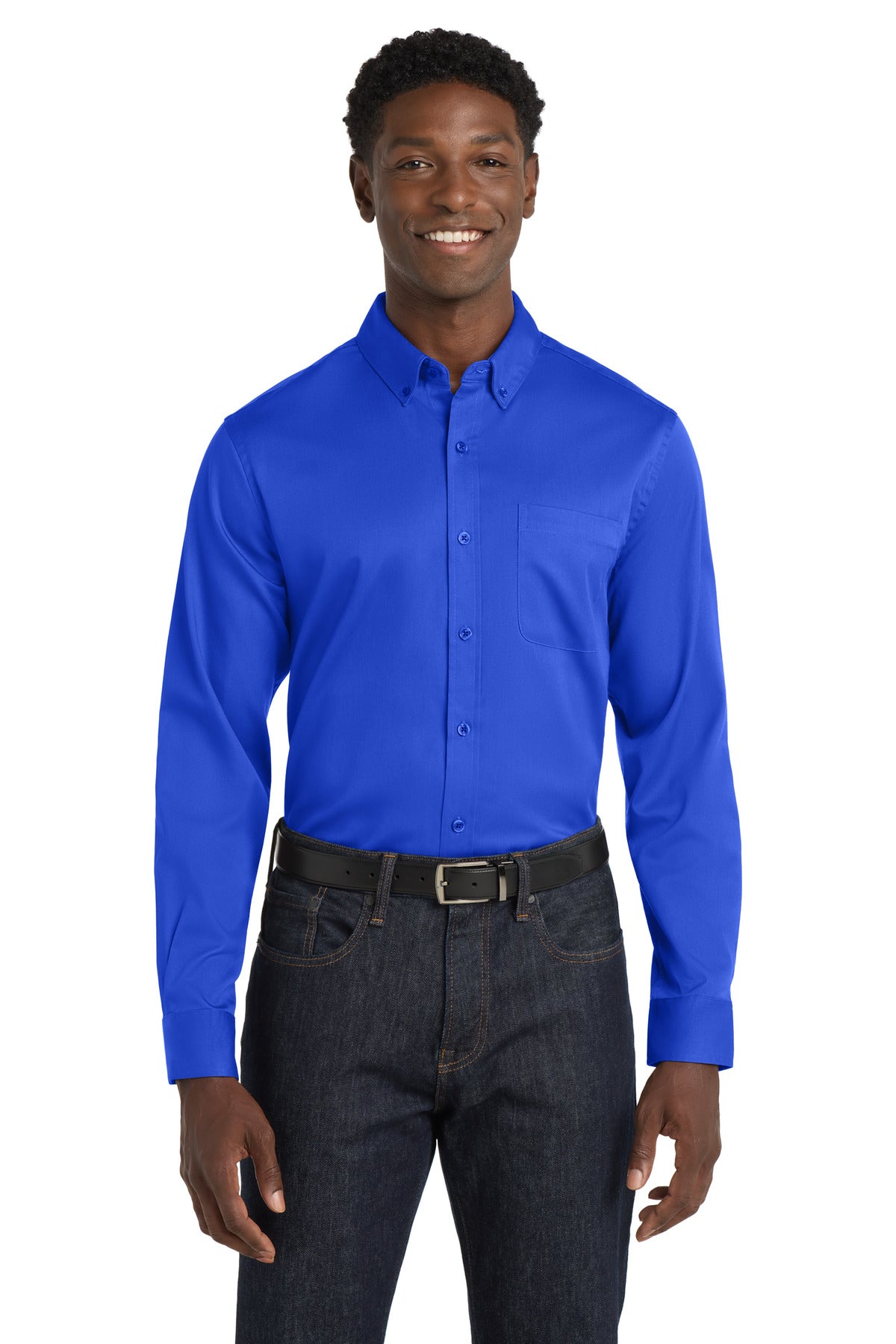 Port AuthorityÂ® Long Sleeve SuperPro Reactâ„¢ Twill Shirt. W808