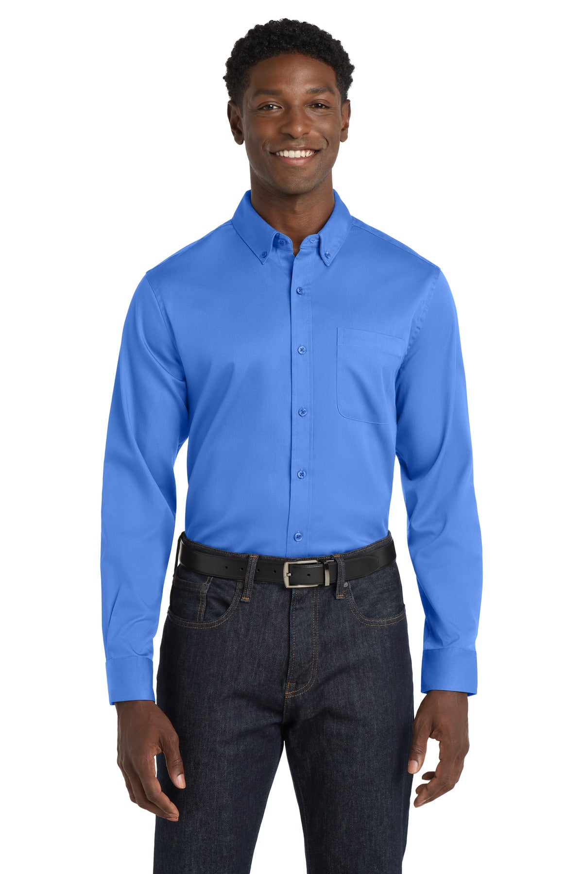 Port AuthorityÂ® Long Sleeve SuperPro Reactâ„¢ Twill Shirt. W808