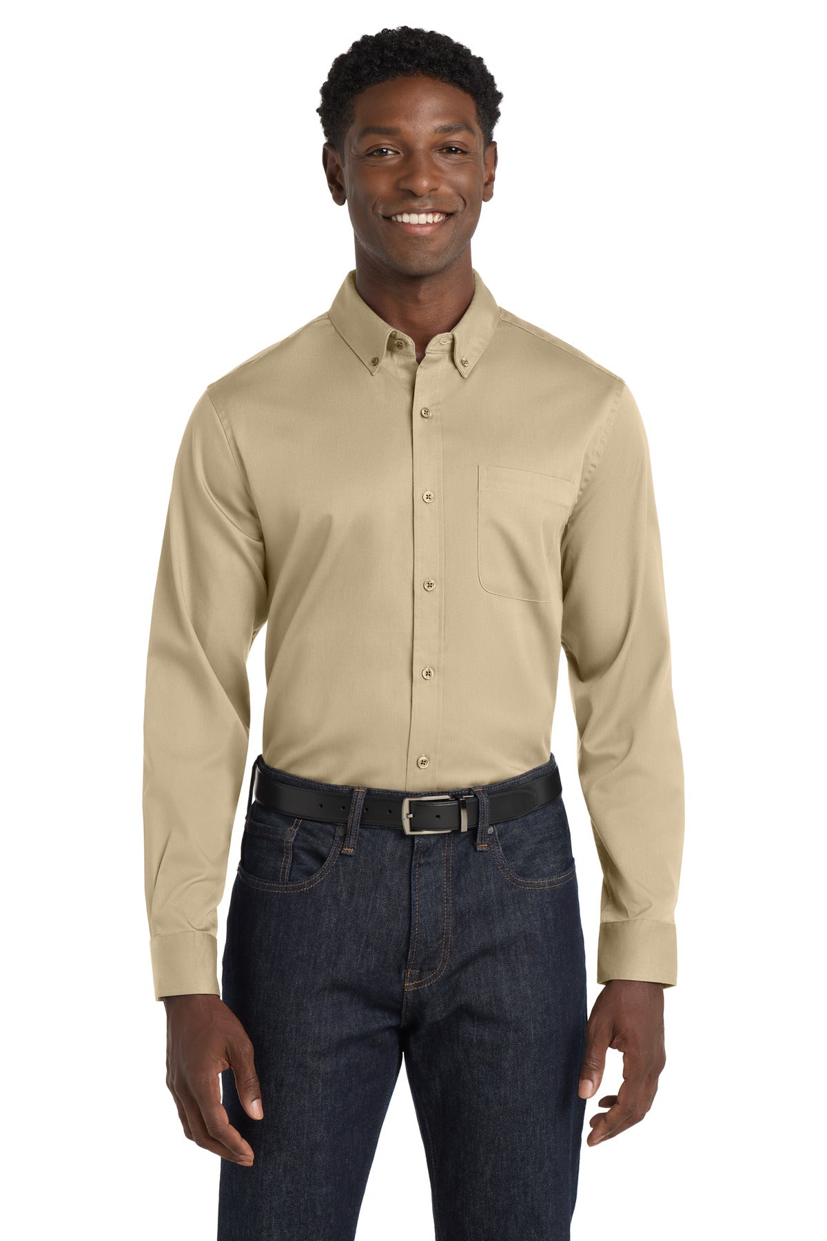 Port AuthorityÂ® Long Sleeve SuperPro Reactâ„¢ Twill Shirt. W808