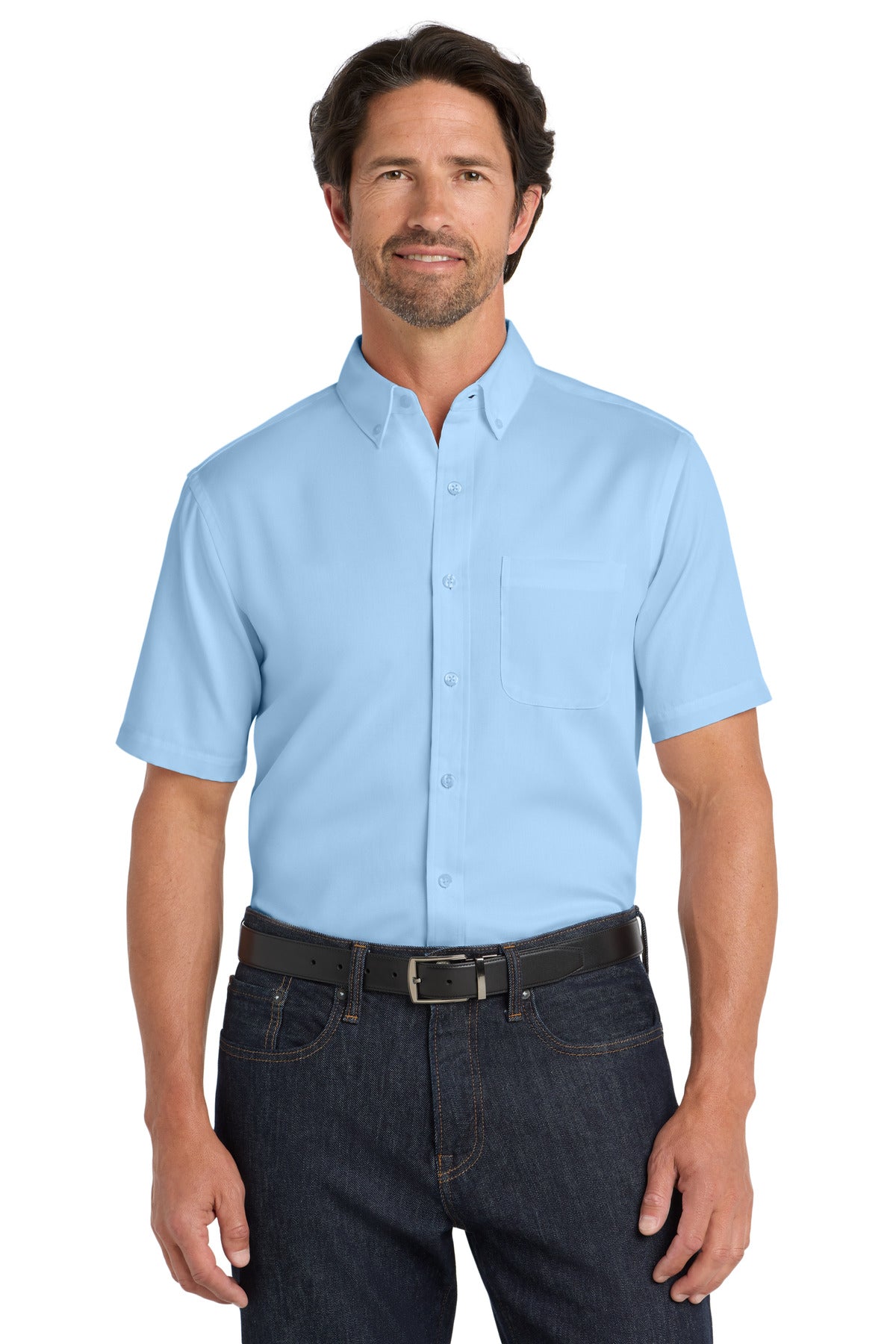 Port AuthorityÂ® Short Sleeve SuperPro Reactâ„¢ Twill Shirt. W809
