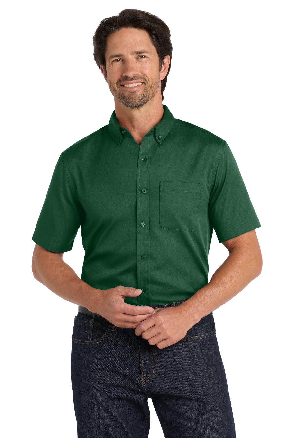 Port AuthorityÂ® Short Sleeve SuperPro Reactâ„¢ Twill Shirt. W809