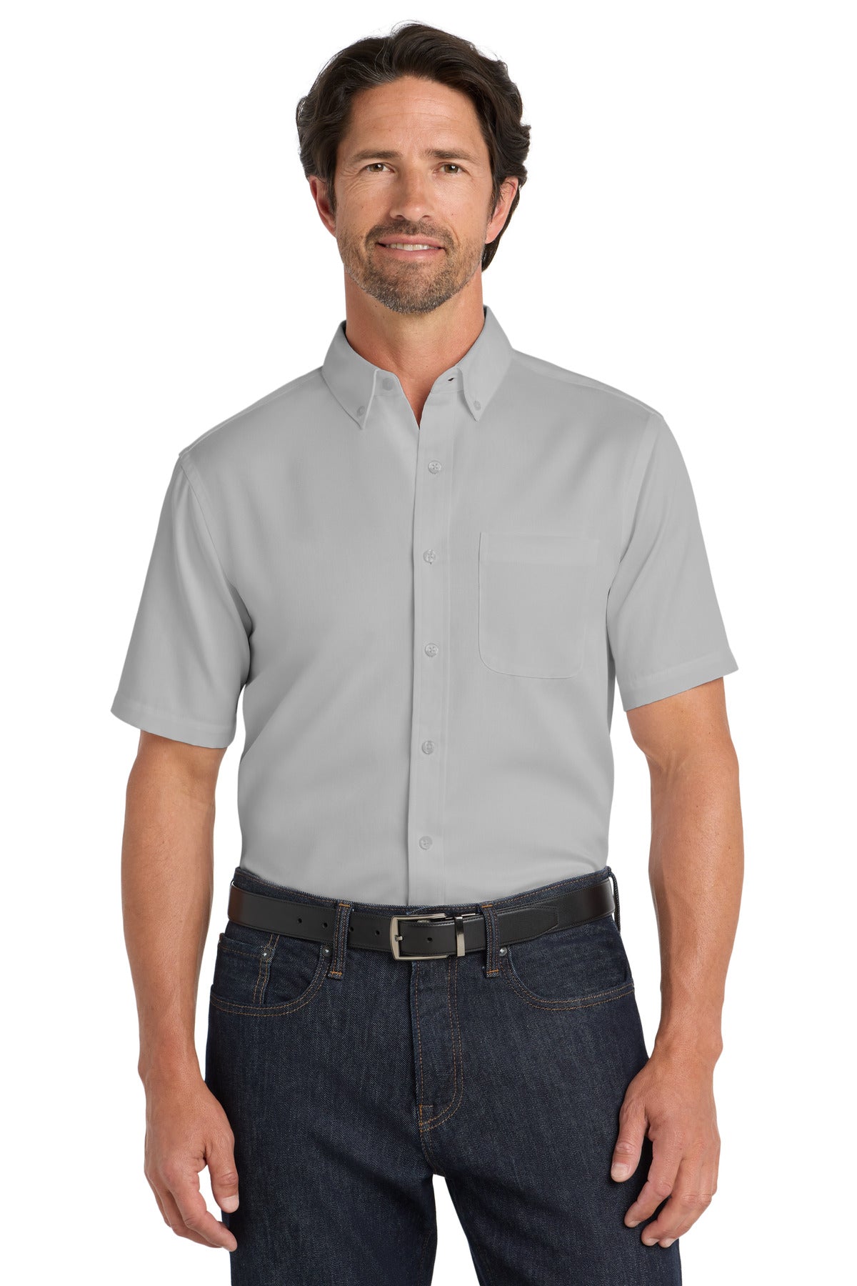 Port AuthorityÂ® Short Sleeve SuperPro Reactâ„¢ Twill Shirt. W809