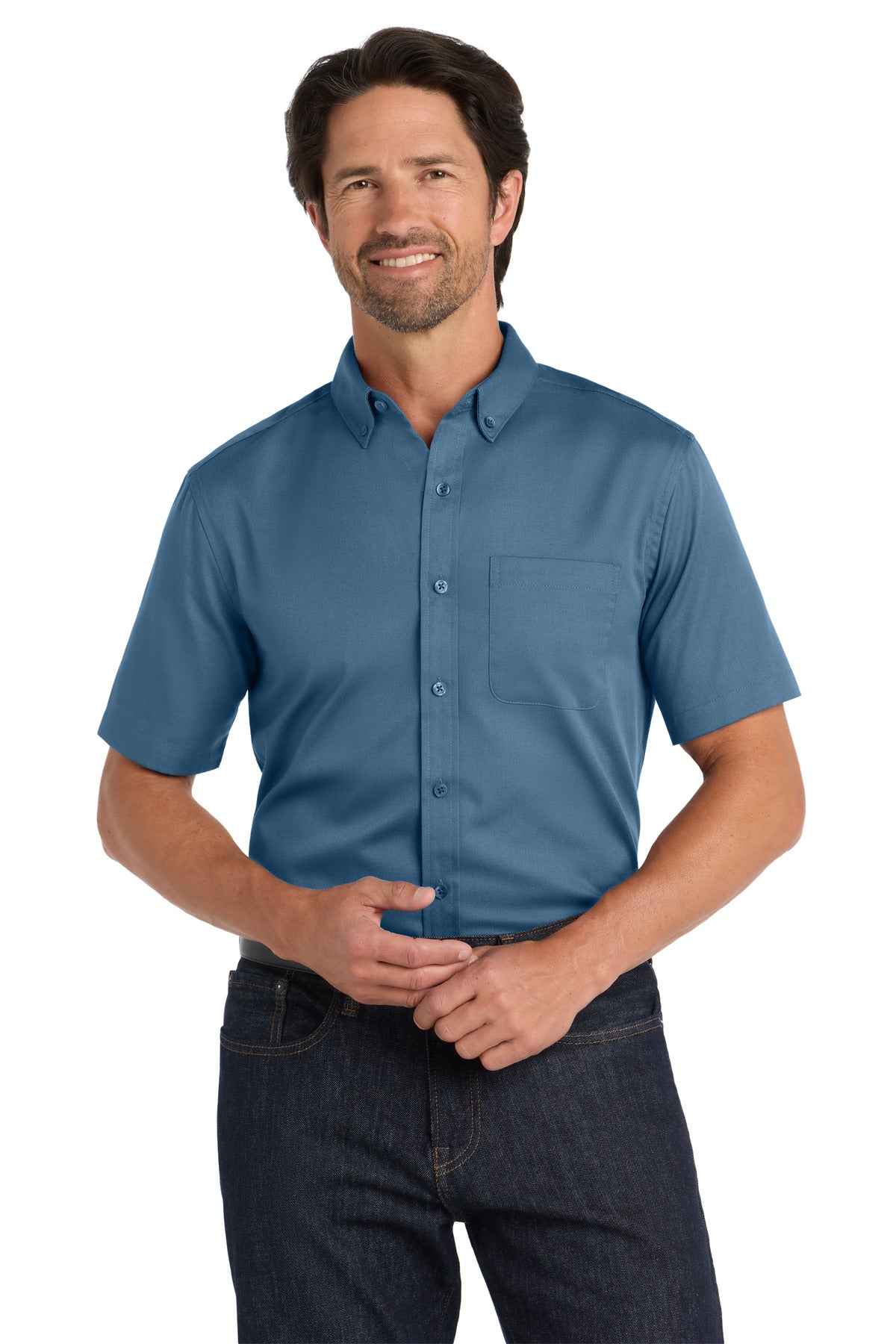Port AuthorityÂ® Short Sleeve SuperPro Reactâ„¢ Twill Shirt. W809
