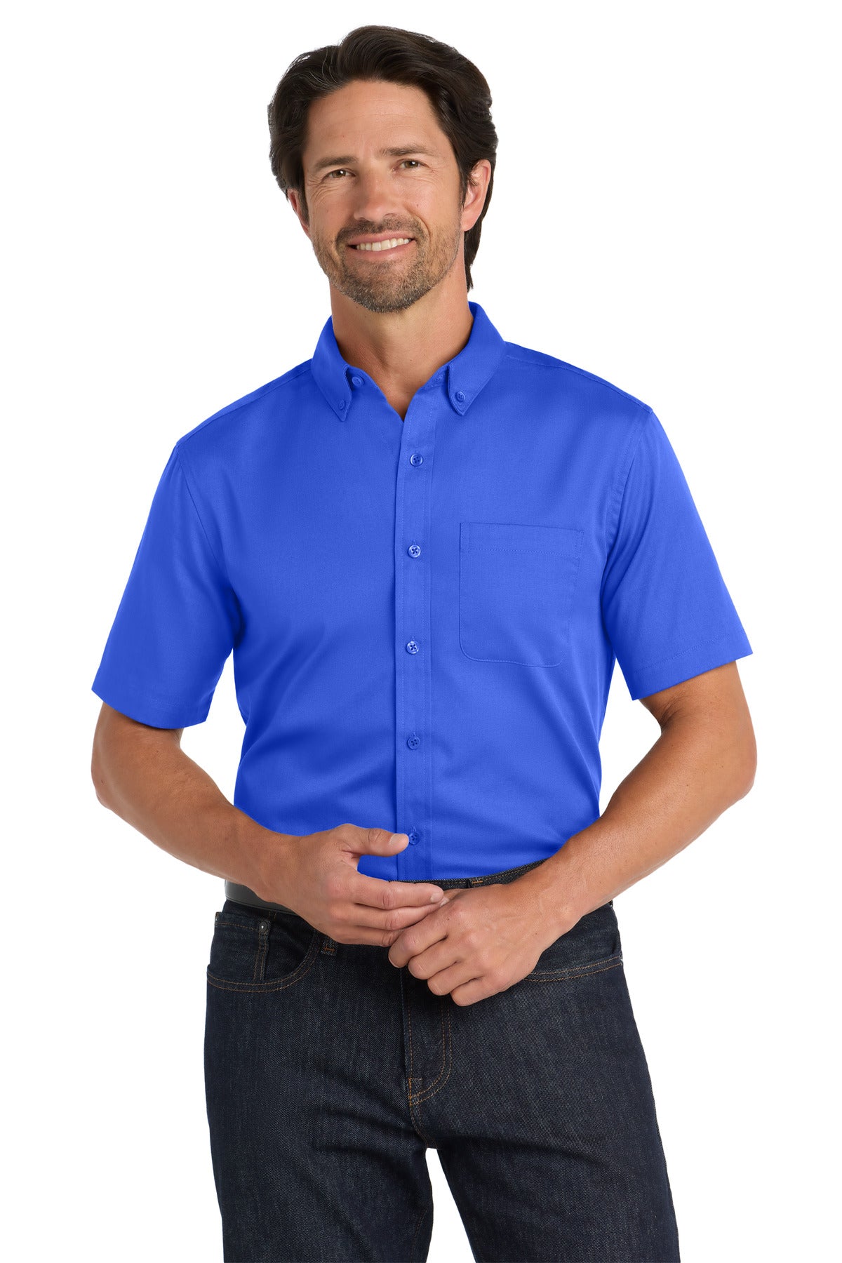 Port AuthorityÂ® Short Sleeve SuperPro Reactâ„¢ Twill Shirt. W809