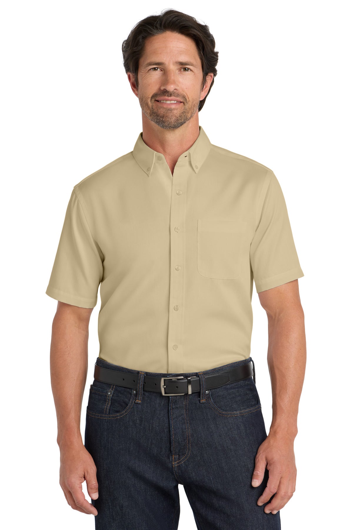 Port AuthorityÂ® Short Sleeve SuperPro Reactâ„¢ Twill Shirt. W809