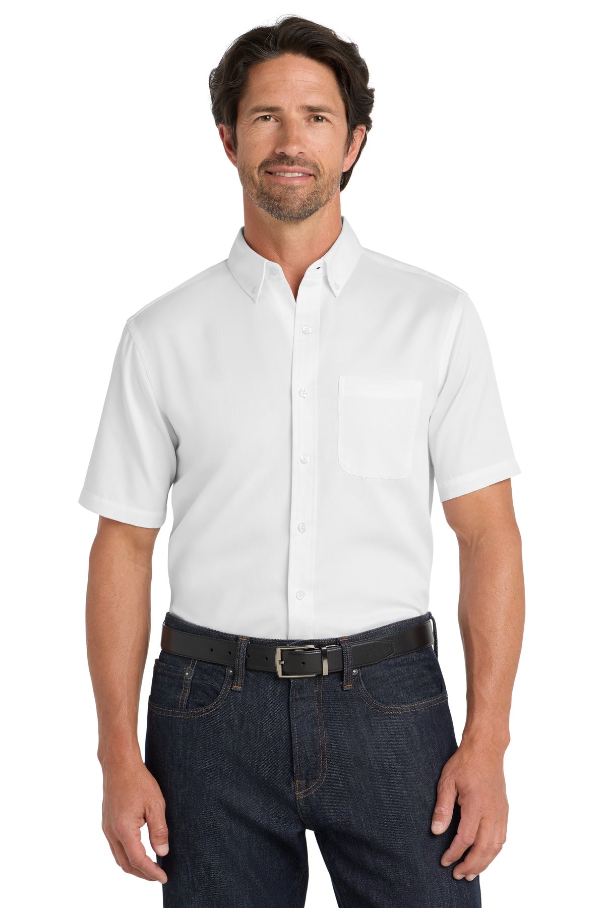Port AuthorityÂ® Short Sleeve SuperPro Reactâ„¢ Twill Shirt. W809
