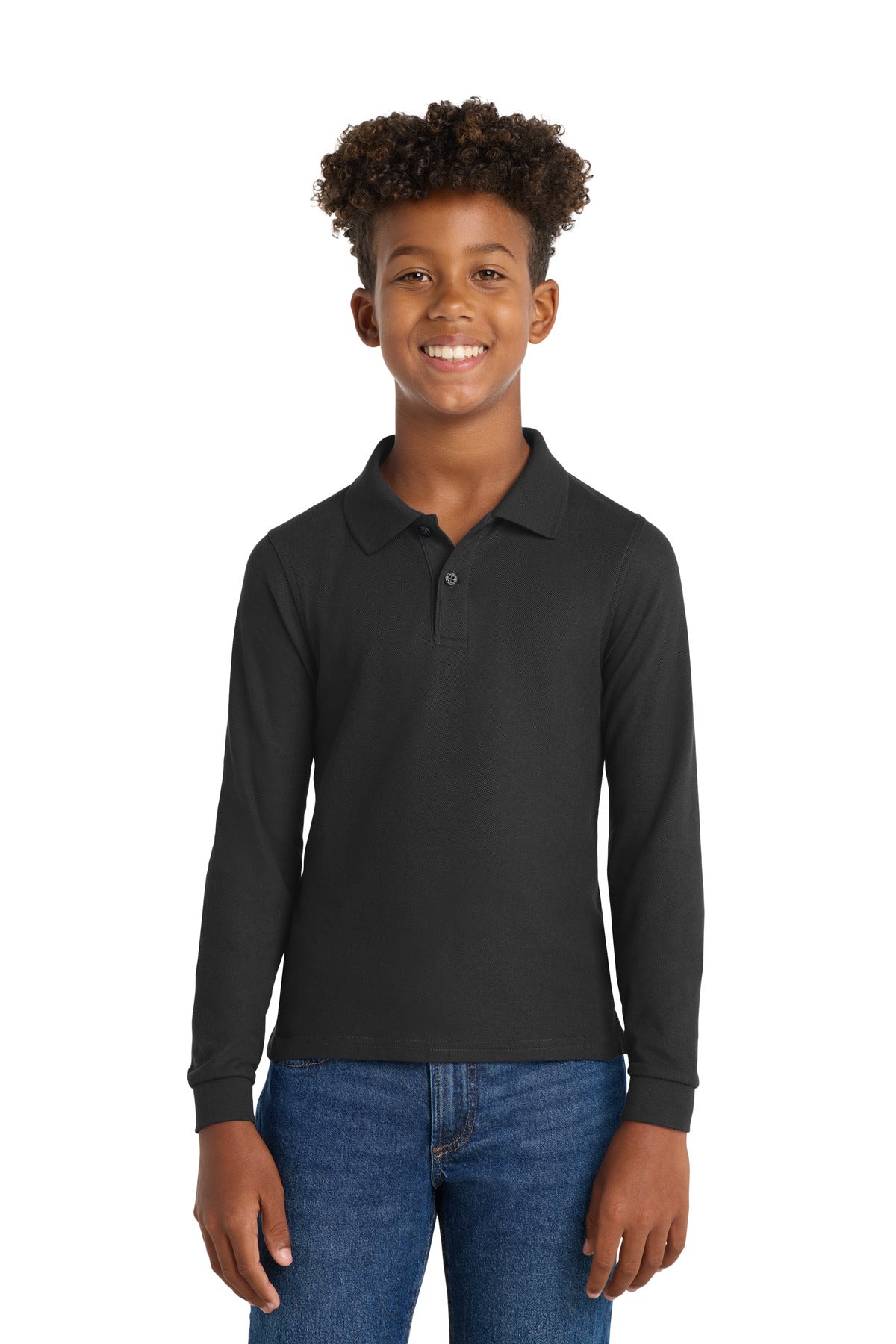 Port AuthorityÂ® Youth Long Sleeve Silk Touchâ„¢ Polo.  Y500LS