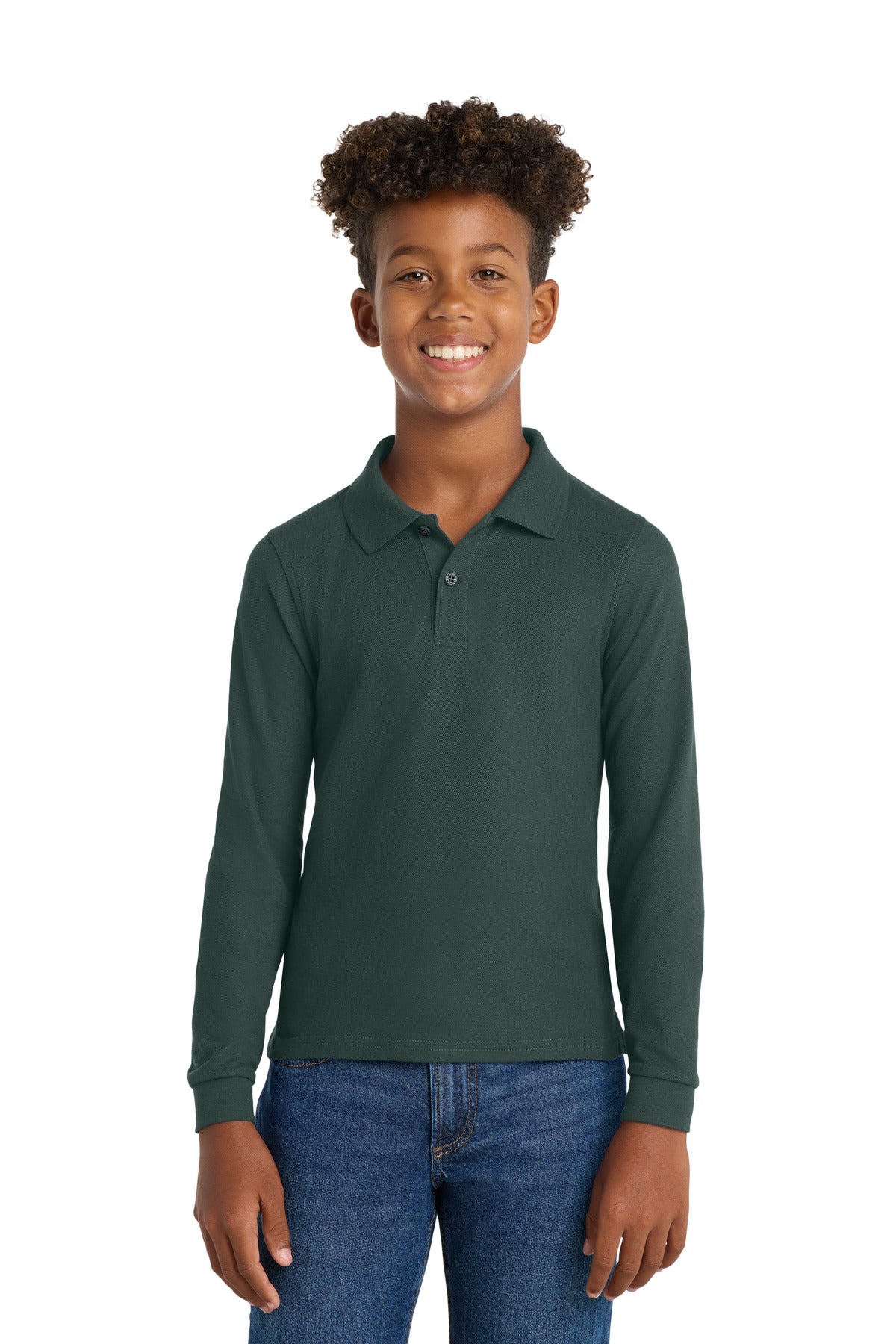 Port AuthorityÂ® Youth Long Sleeve Silk Touchâ„¢ Polo.  Y500LS