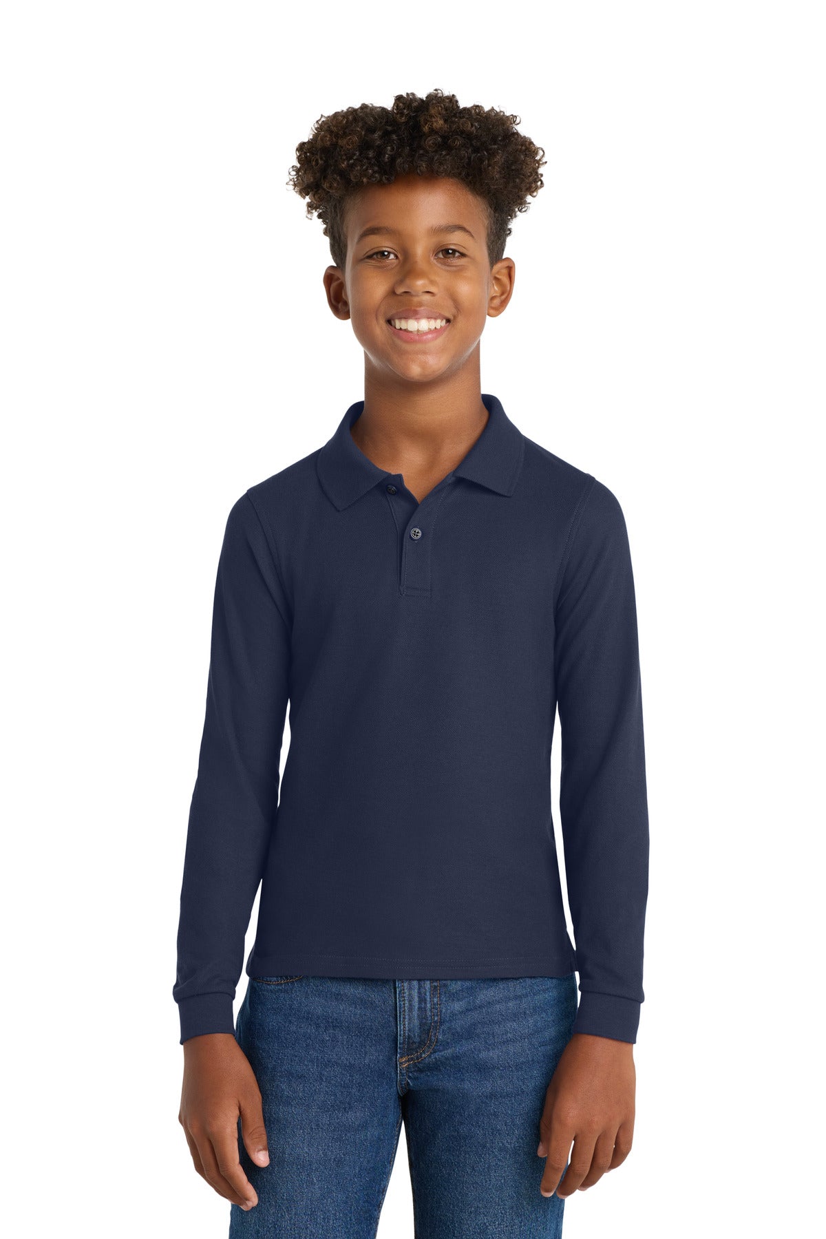 Port AuthorityÂ® Youth Long Sleeve Silk Touchâ„¢ Polo.  Y500LS