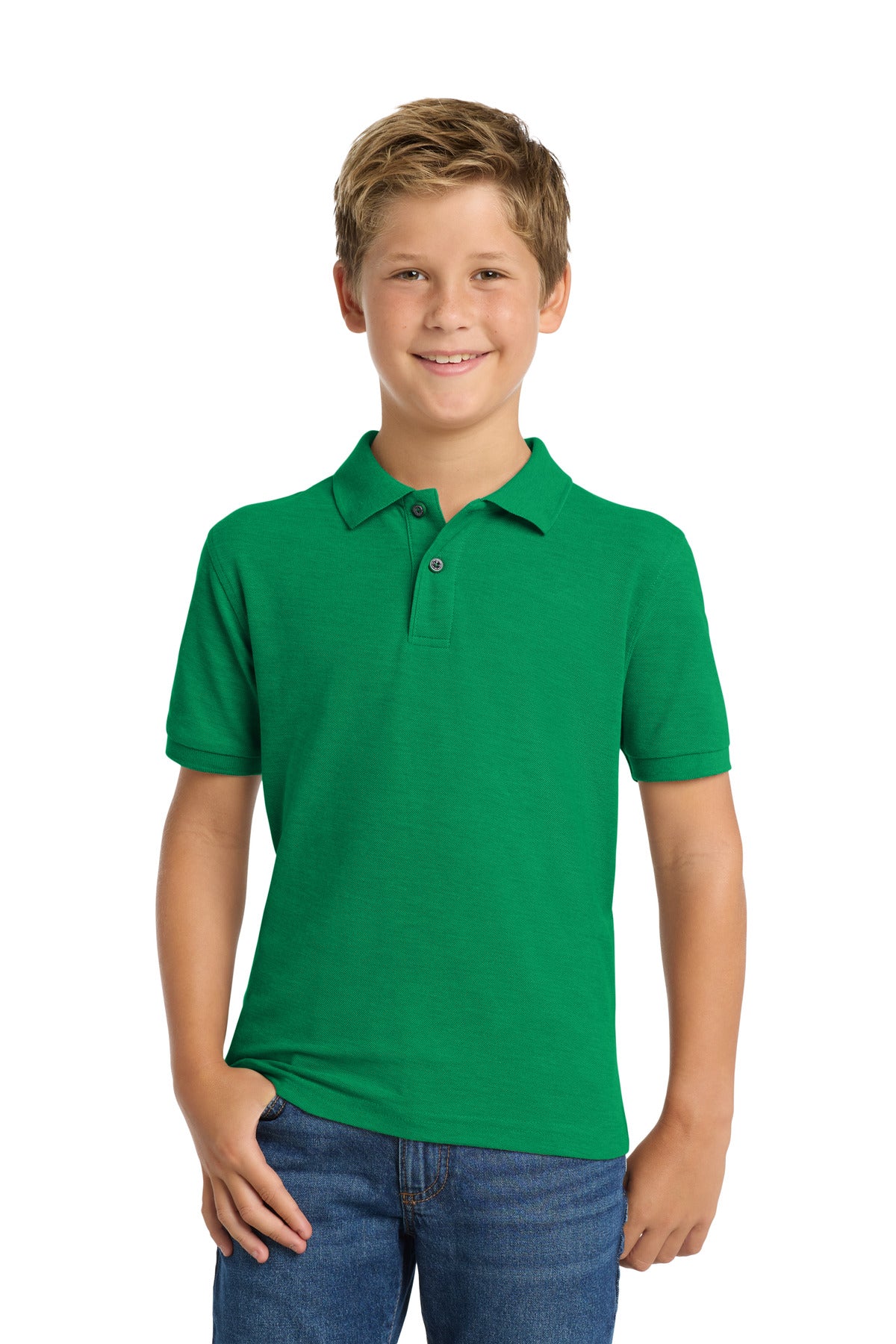 Port AuthorityÂ® Youth Silk Touchâ„¢ Polo.  Y500