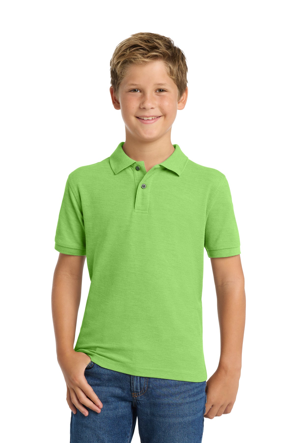 Port AuthorityÂ® Youth Silk Touchâ„¢ Polo.  Y500