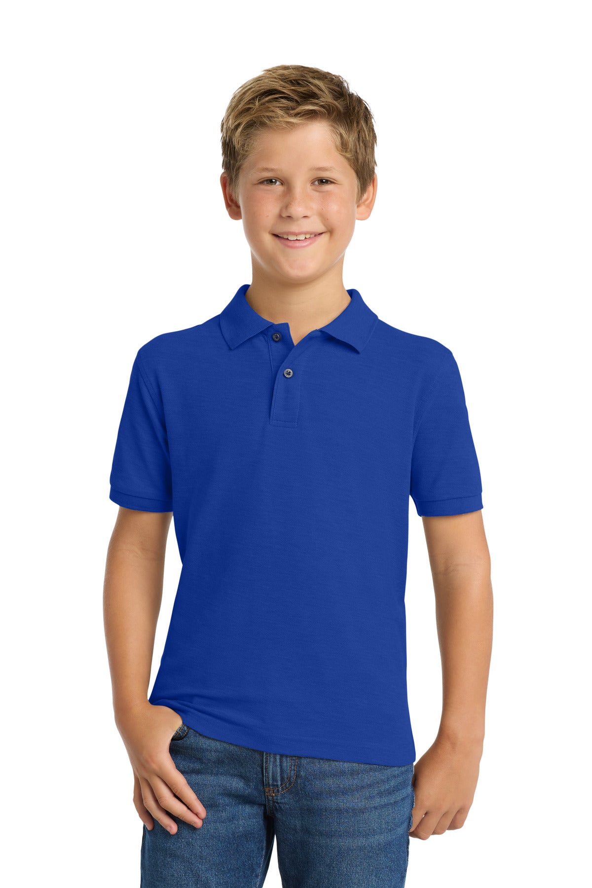Port AuthorityÂ® Youth Silk Touchâ„¢ Polo.  Y500