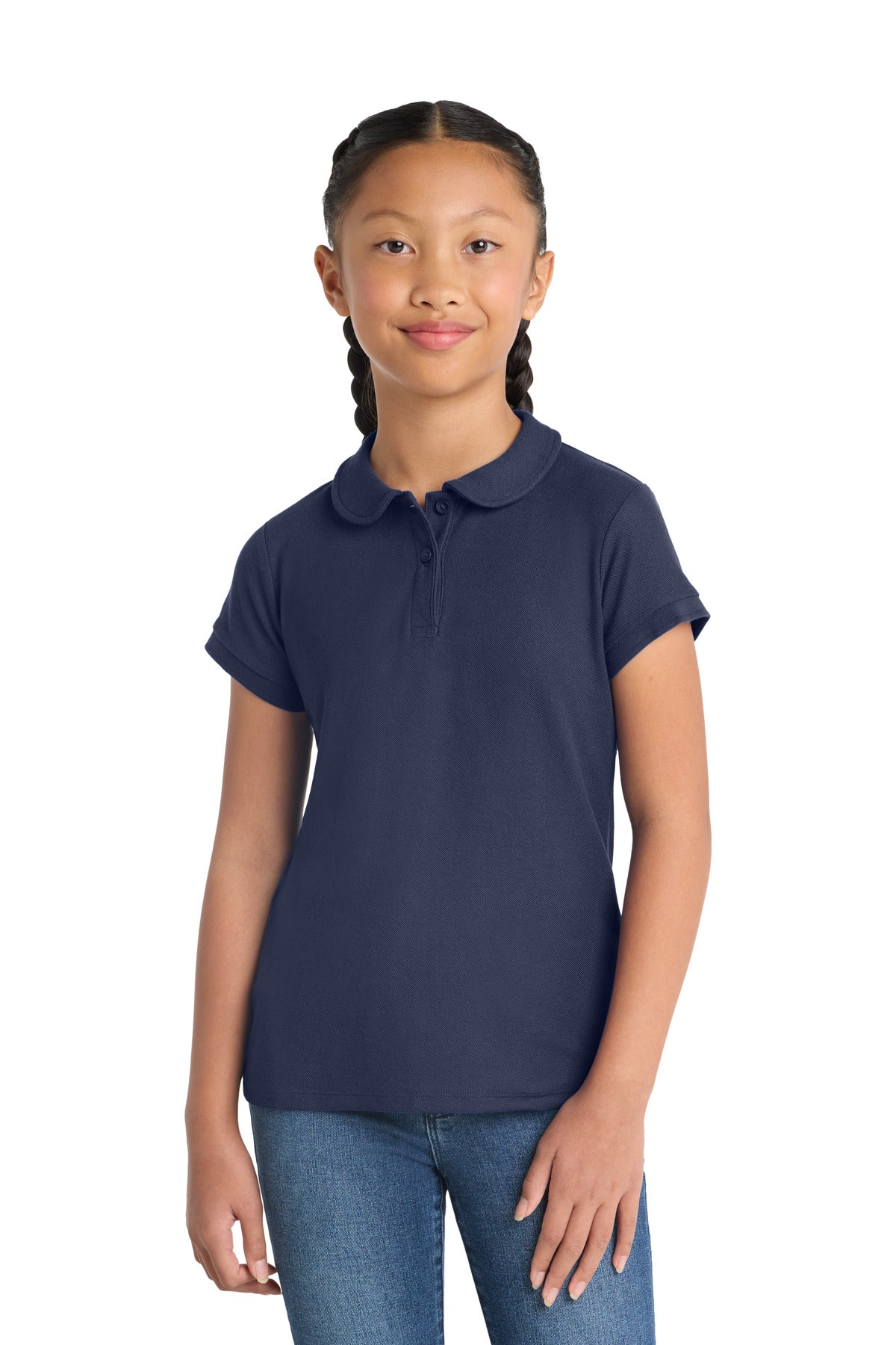 Port AuthorityÂ® Girls Silk Touchâ„¢ Peter Pan Collar Polo. YG503