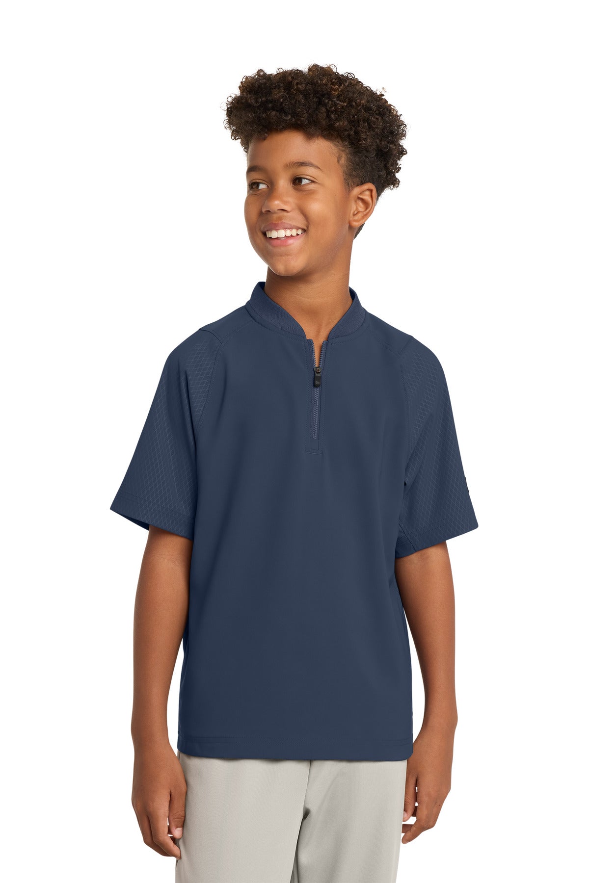 New Era Â® Youth Cage Short Sleeve 1/4-Zip Jacket. YNEA600