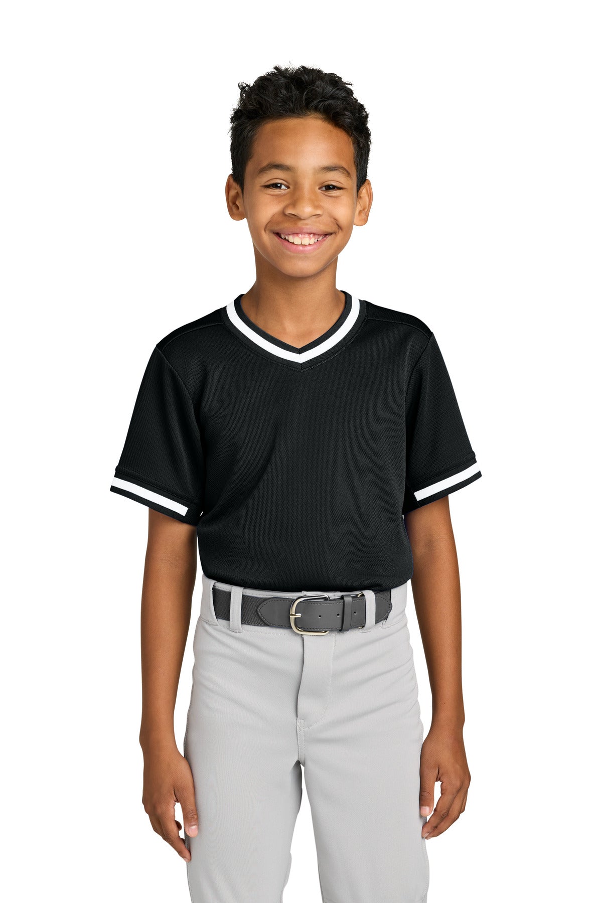 Sport-Tek?? Youth Tough Mesh V-Neck Baseball Jersey YST221