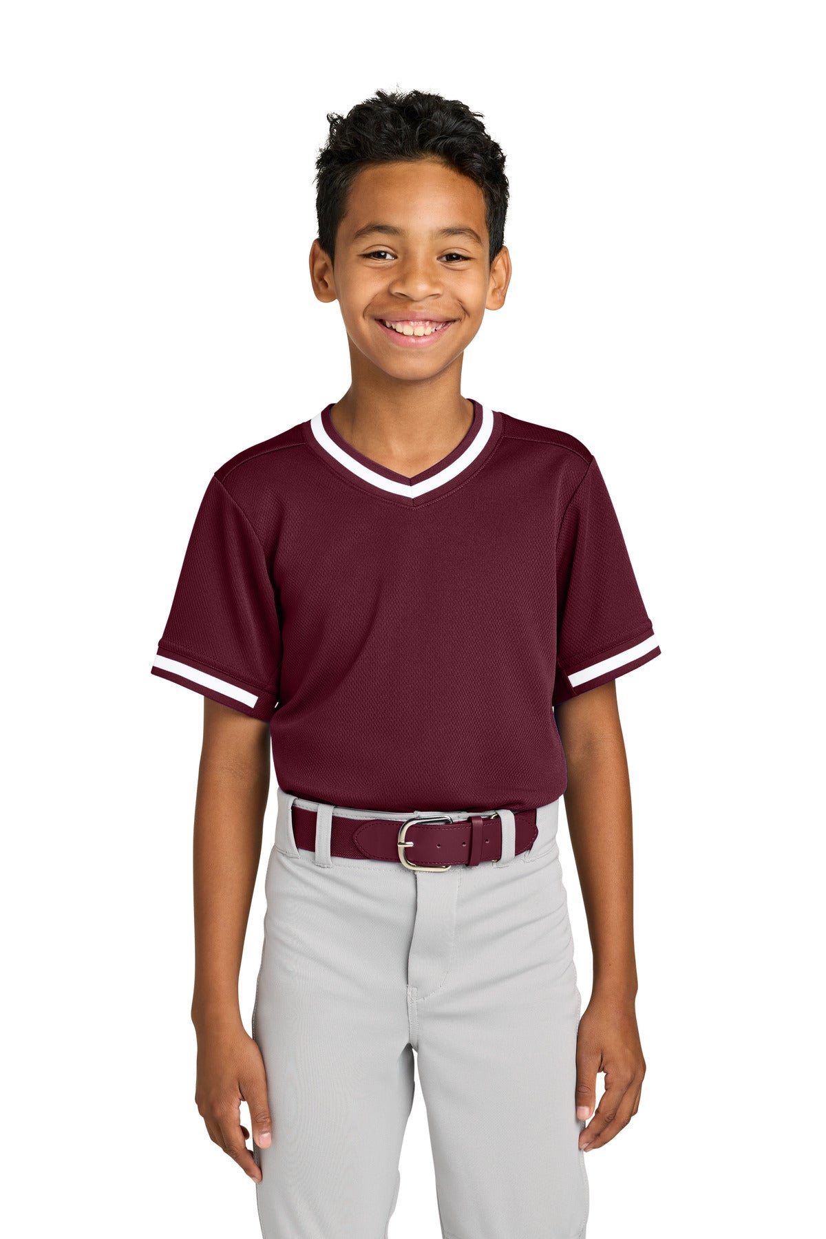 Sport-Tek?? Youth Tough Mesh V-Neck Baseball Jersey YST221
