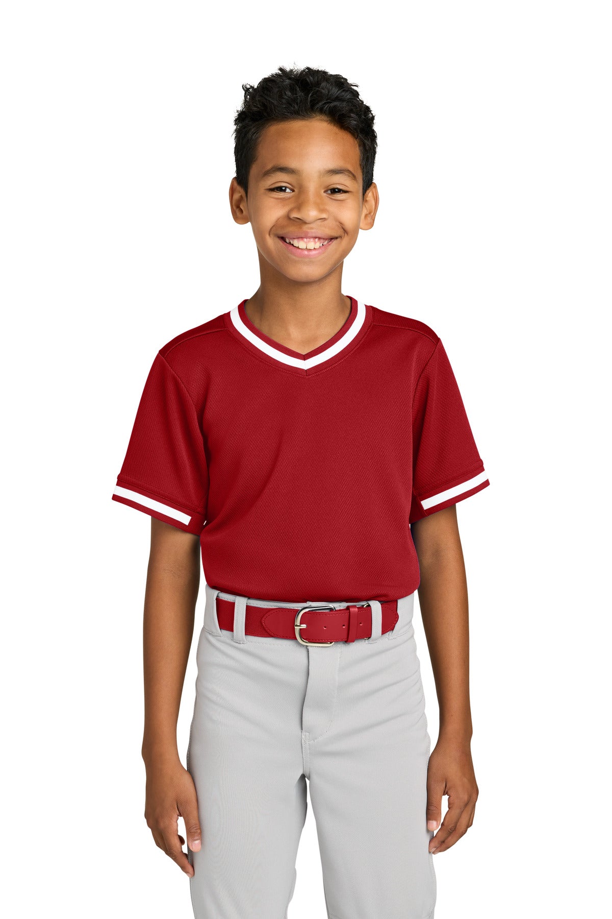 Sport-Tek?? Youth Tough Mesh V-Neck Baseball Jersey YST221