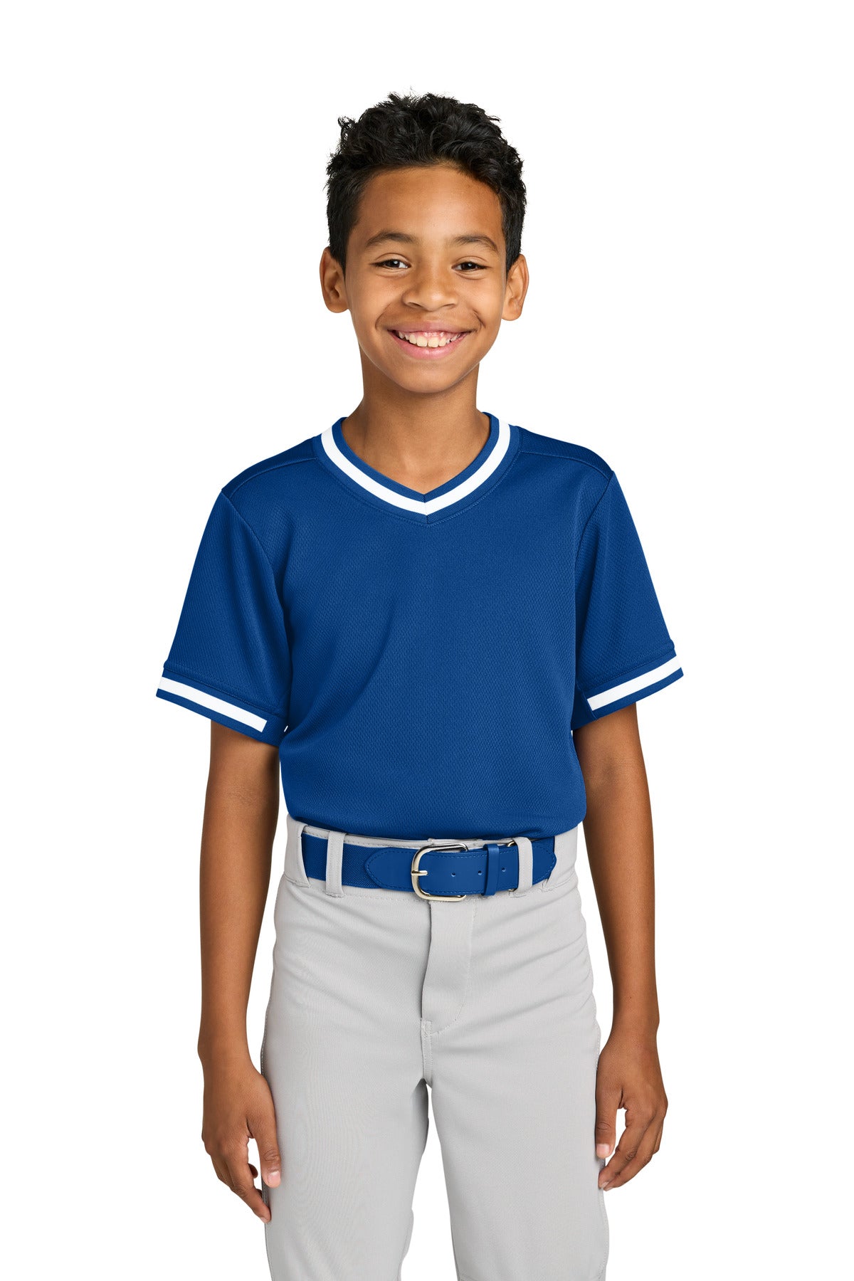 Sport-Tek?? Youth Tough Mesh V-Neck Baseball Jersey YST221