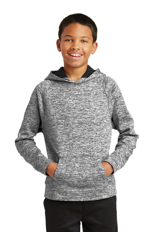 Sport-TekÂ® Youth PosiChargeÂ® Electric Heather Fleece Hooded Pullover. YST225