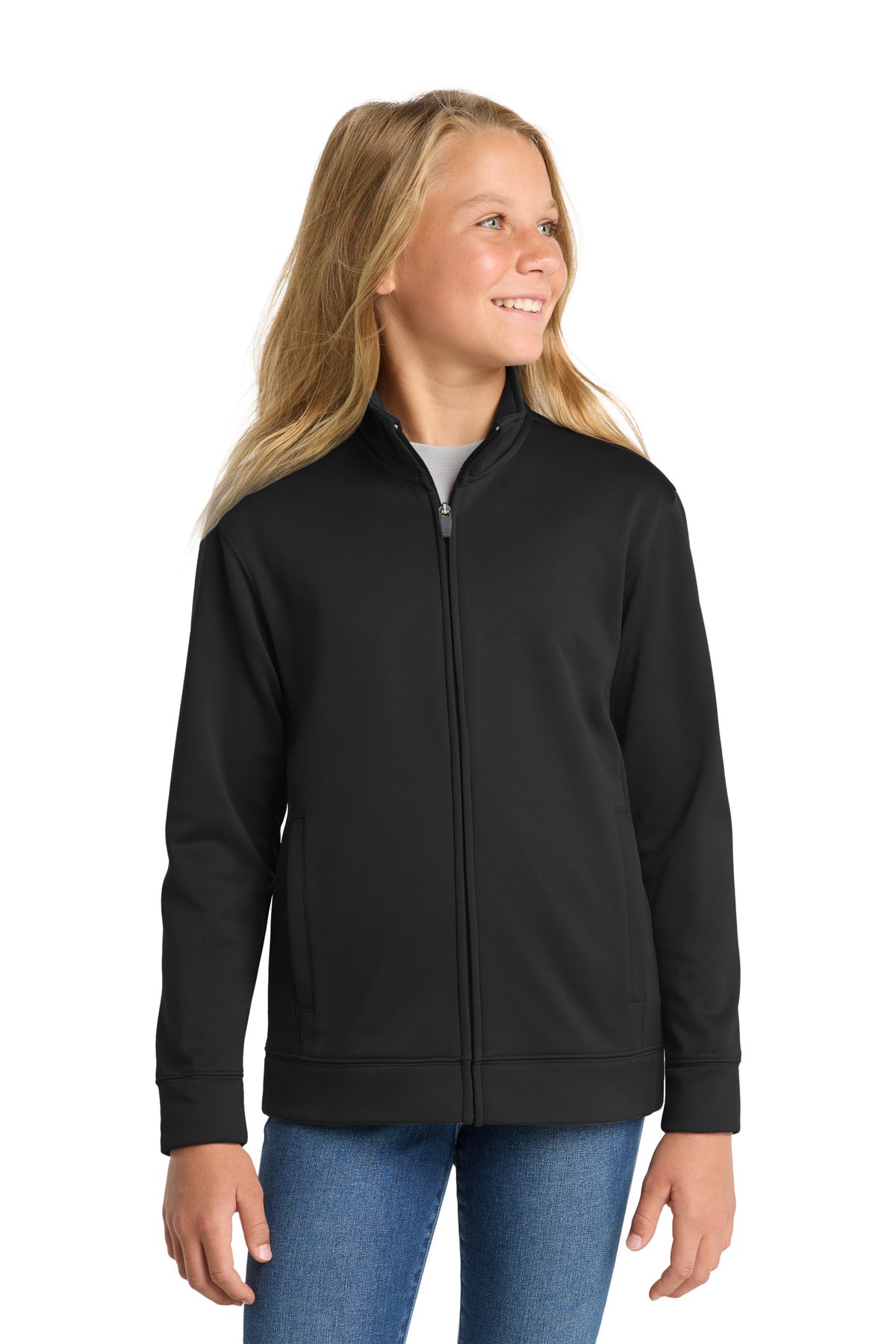 Sport-TekÂ® Youth Sport-WickÂ® Fleece Full-Zip Jacket.  YST241