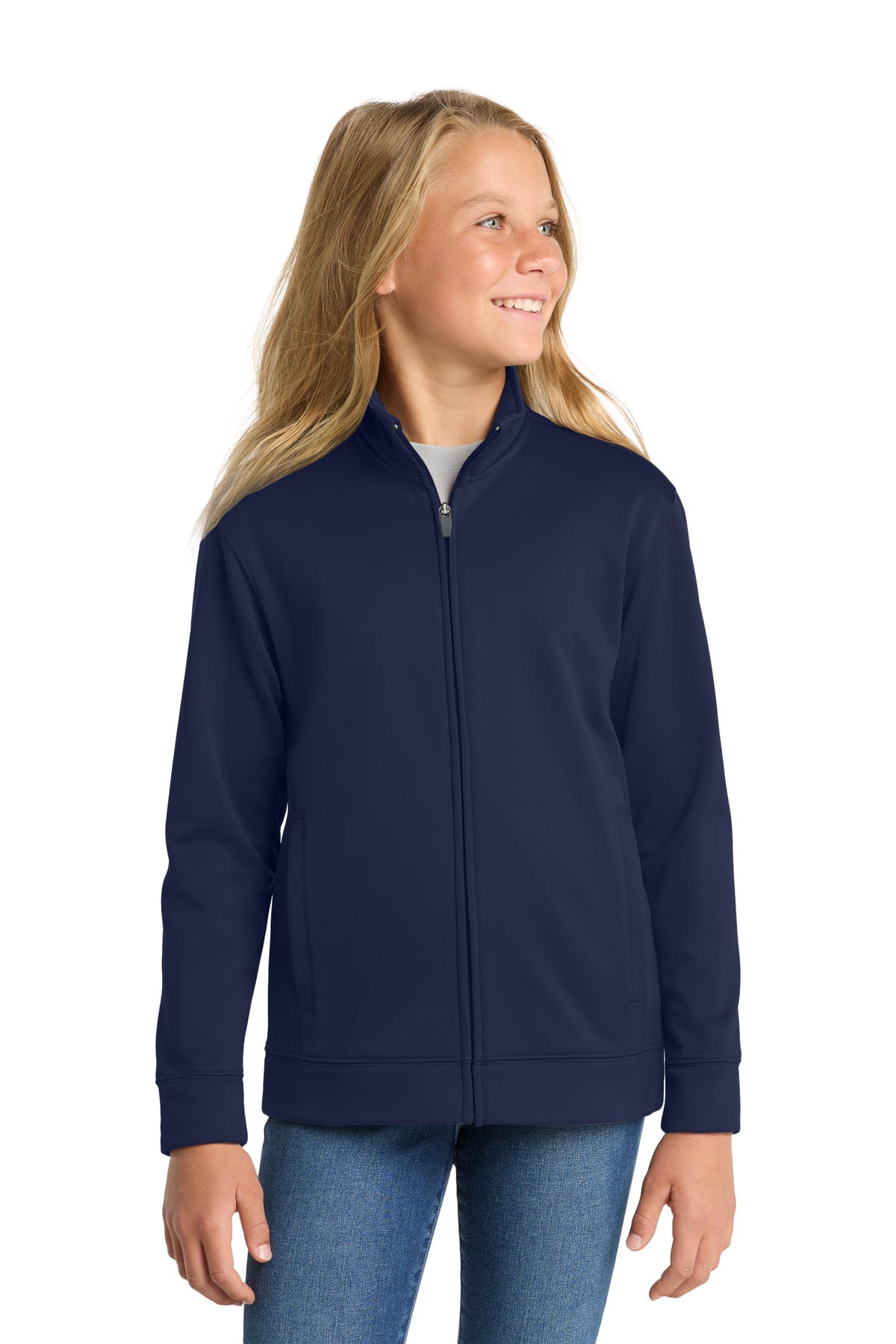 Sport-TekÂ® Youth Sport-WickÂ® Fleece Full-Zip Jacket.  YST241