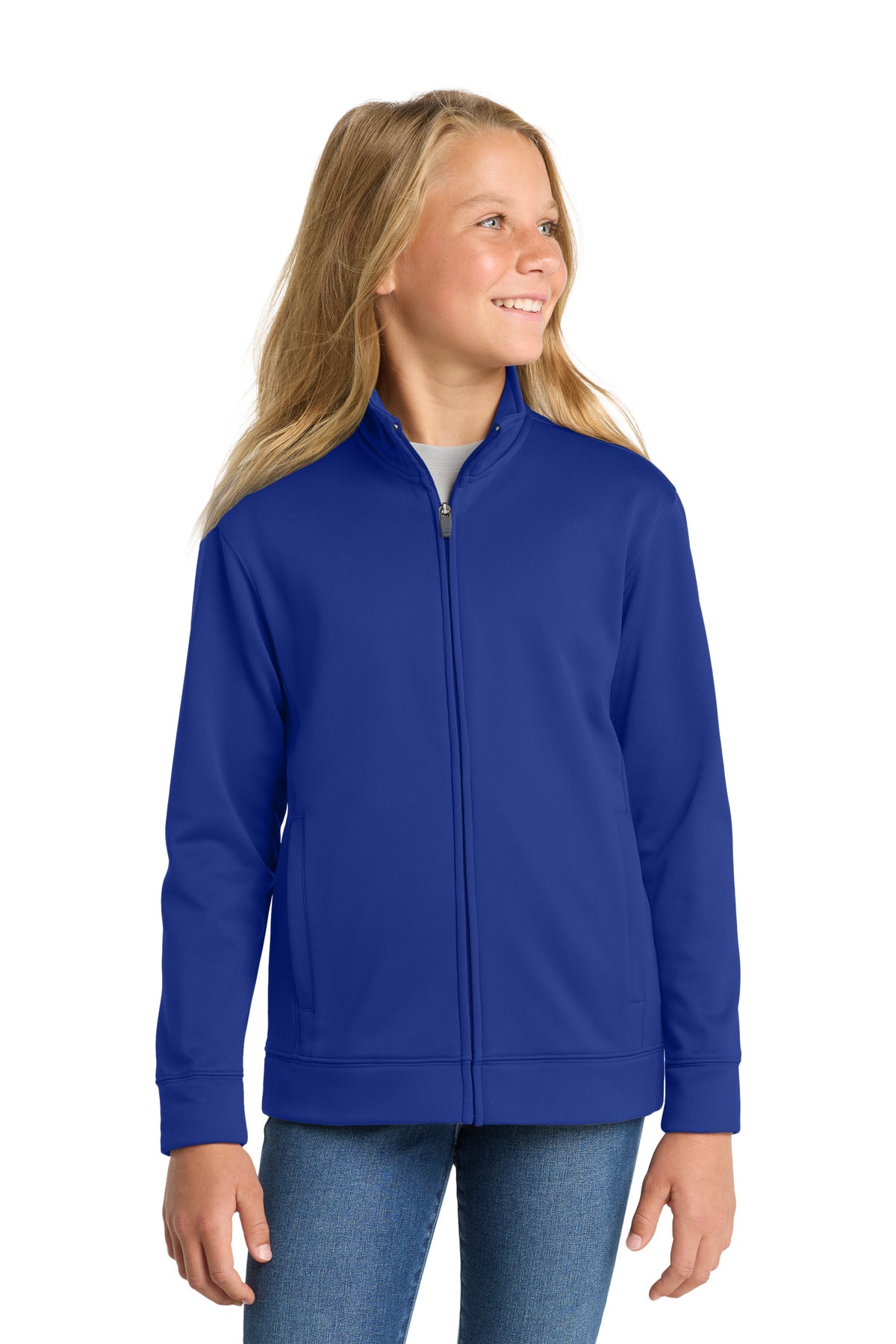 Sport-TekÂ® Youth Sport-WickÂ® Fleece Full-Zip Jacket.  YST241