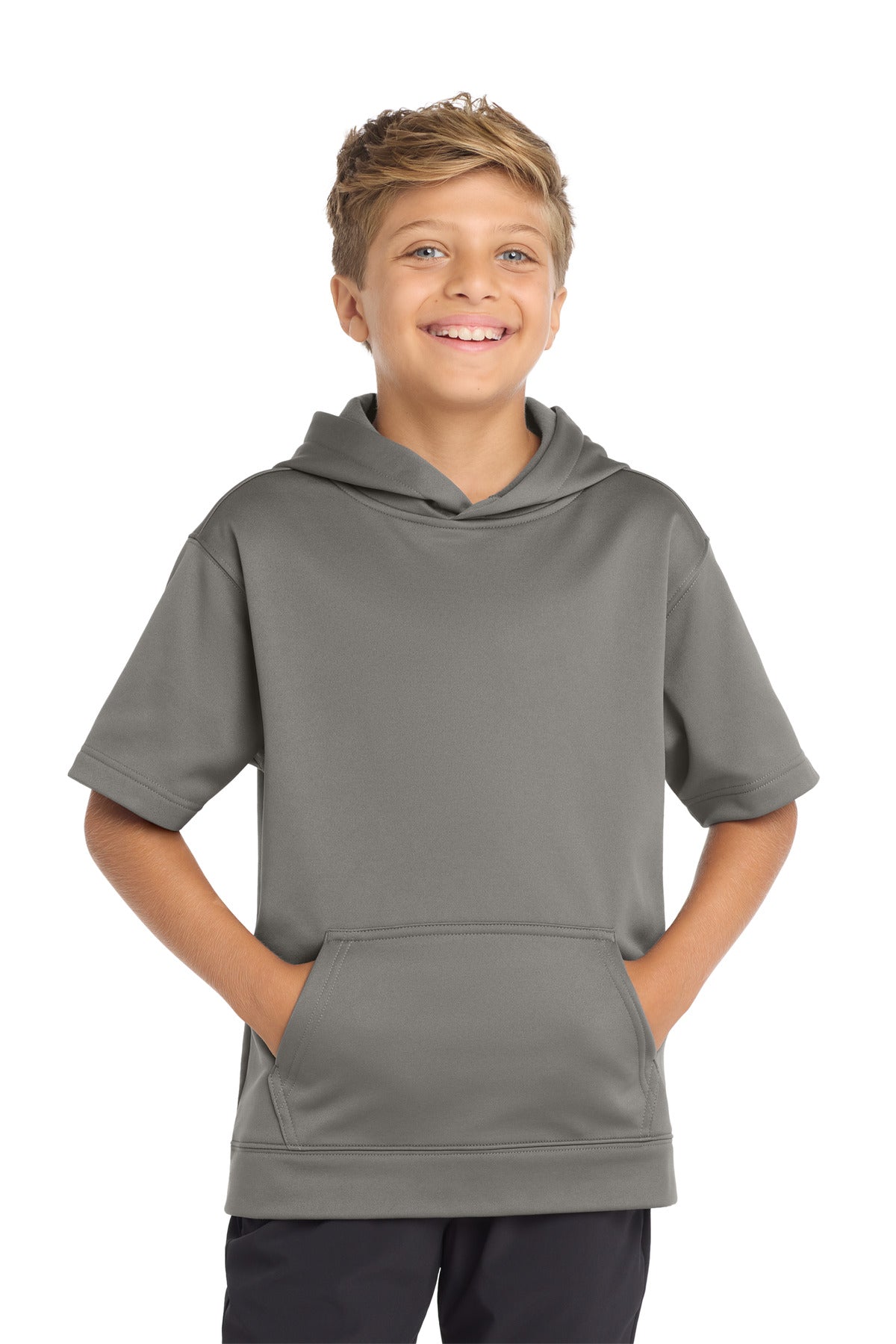 Sport-Tek Â® Youth Sport-Wick Â® Fleece Short Sleeve Hooded Pullover. YST251