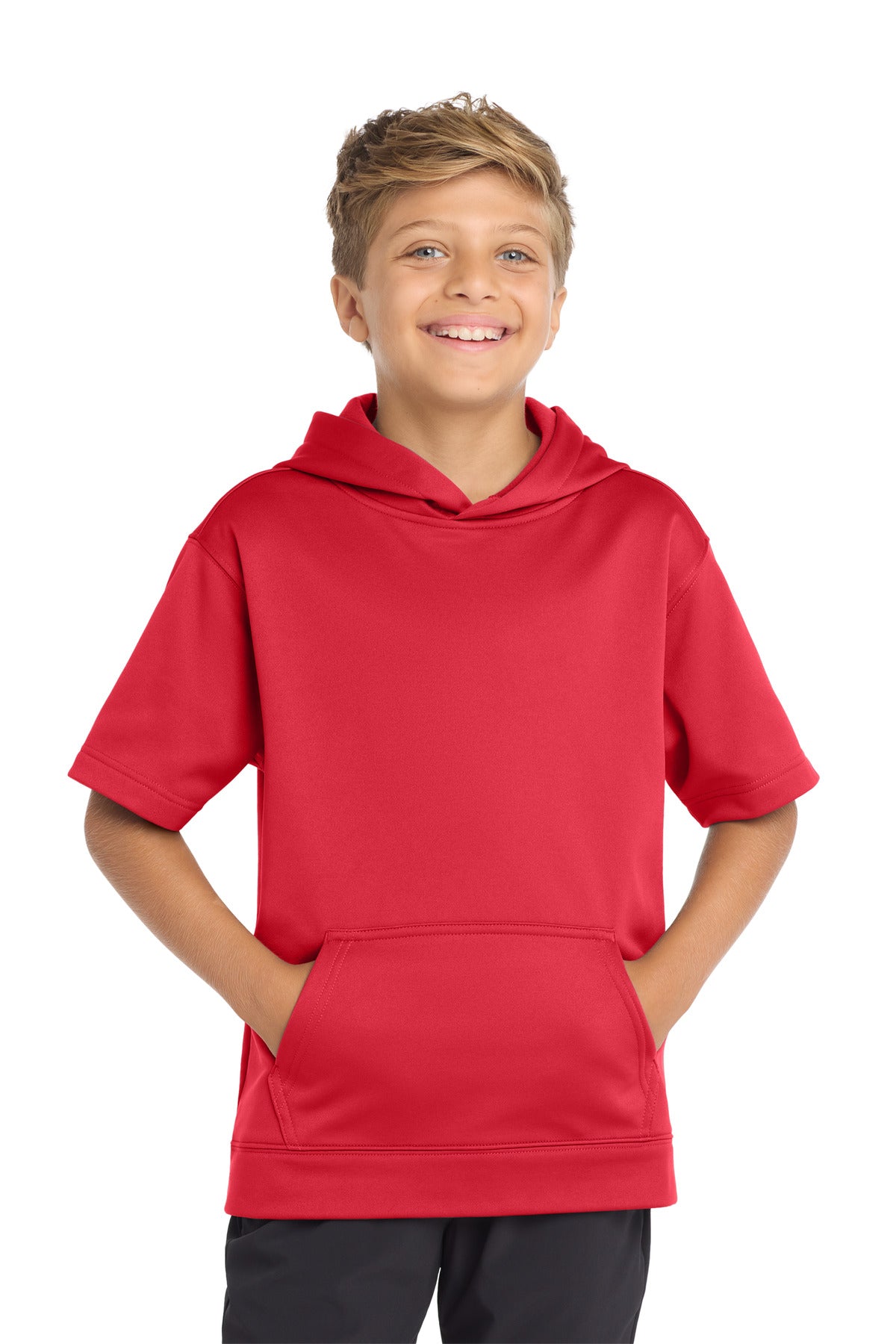 Sport-Tek Â® Youth Sport-Wick Â® Fleece Short Sleeve Hooded Pullover. YST251