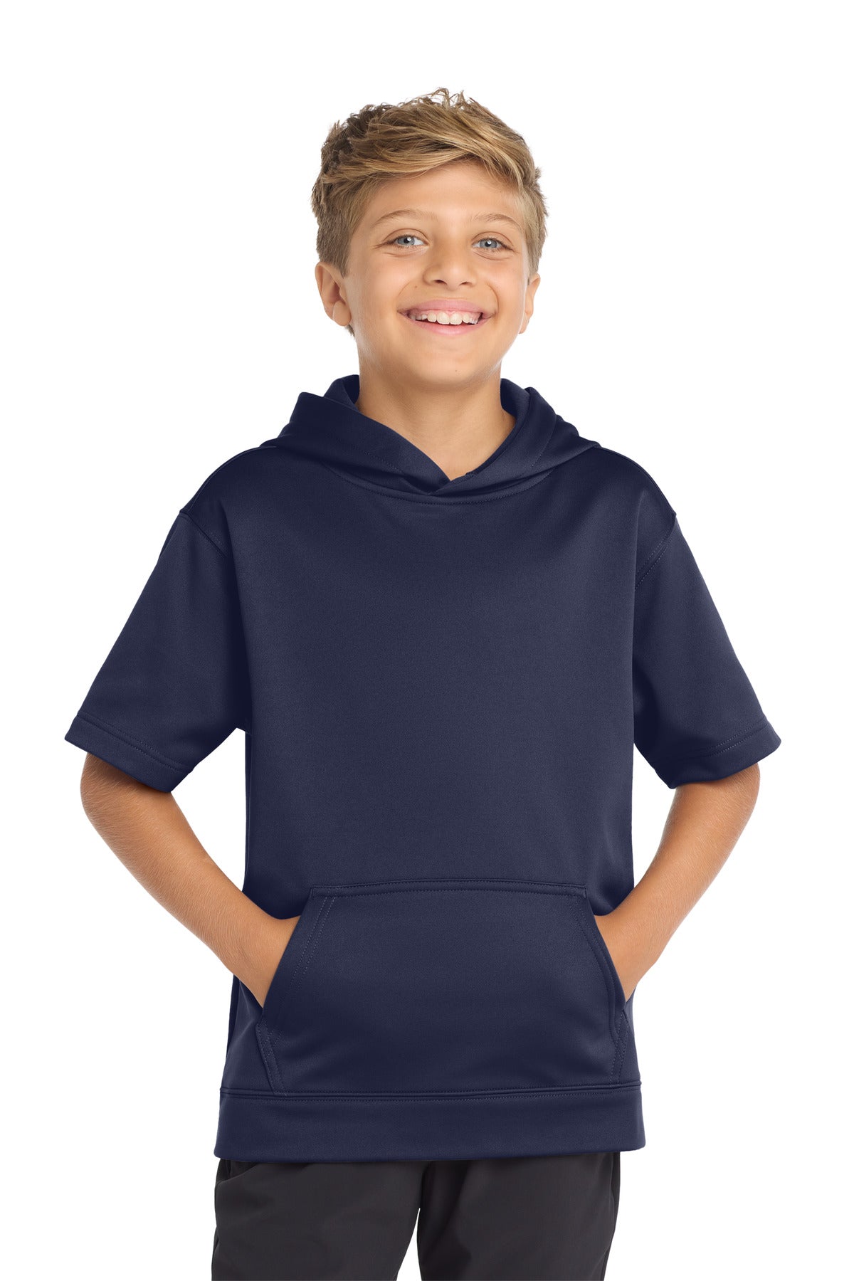 Sport-Tek Â® Youth Sport-Wick Â® Fleece Short Sleeve Hooded Pullover. YST251