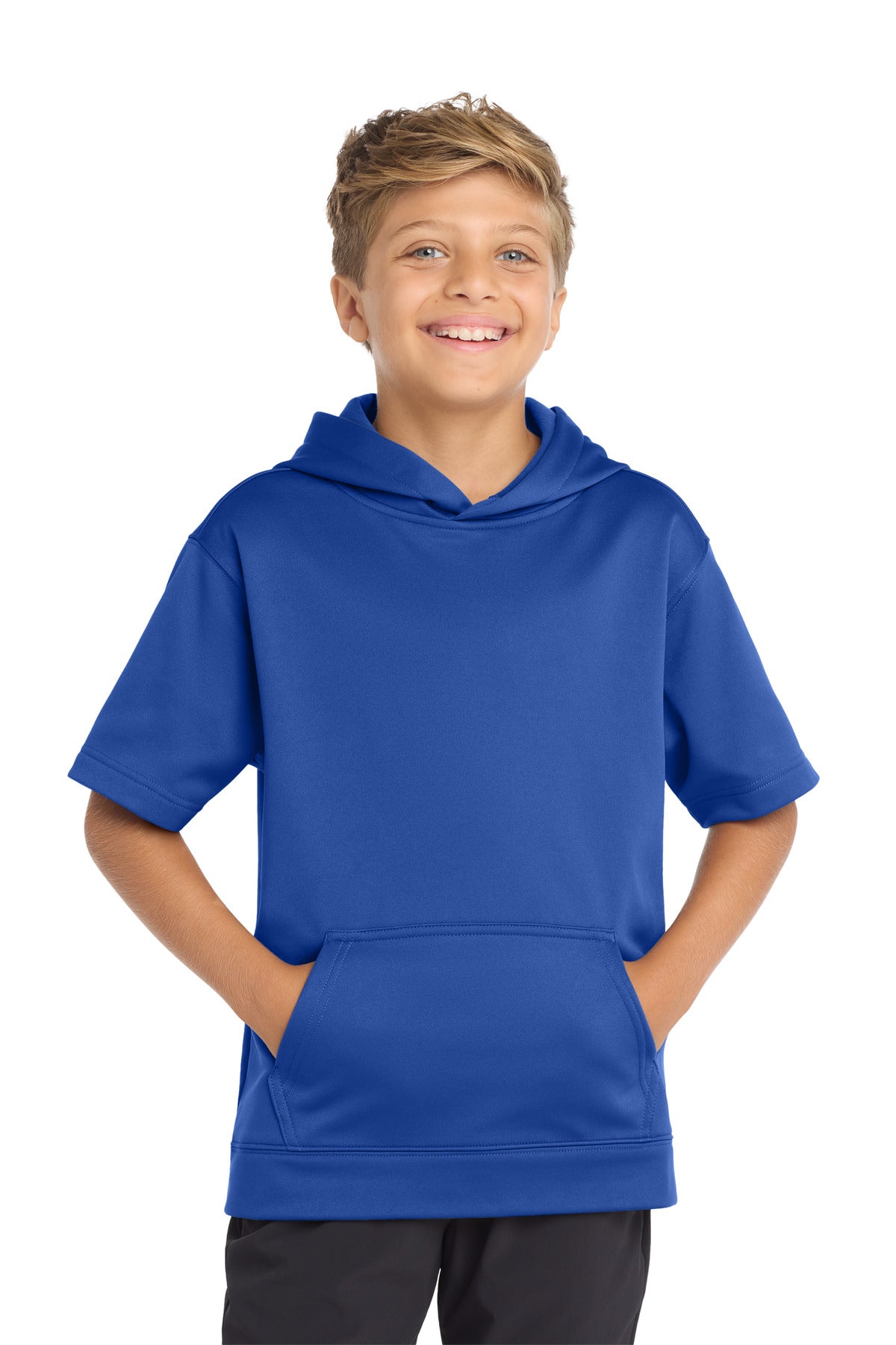 Sport-Tek Â® Youth Sport-Wick Â® Fleece Short Sleeve Hooded Pullover. YST251