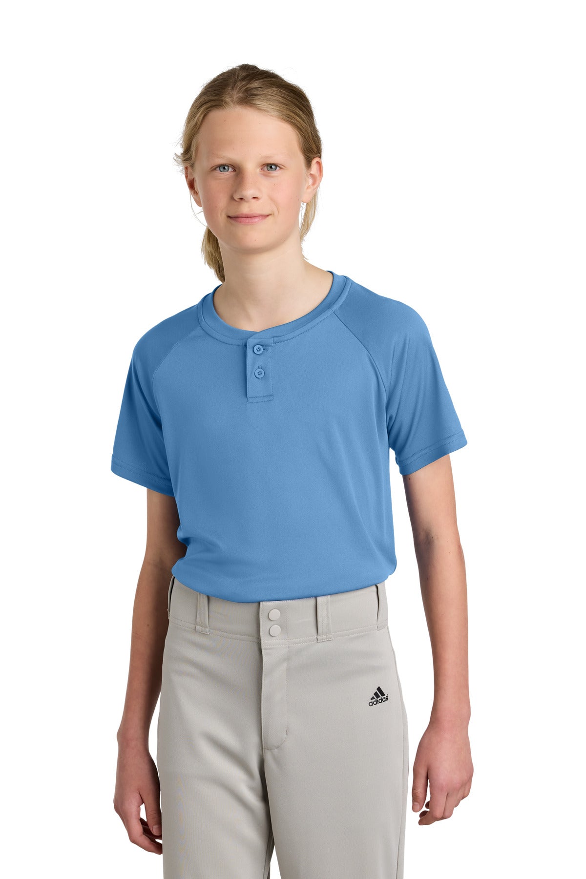 Sport-TekÂ® Youth PosiChargeÂ® Competitorâ„¢ 2-Button Henley YST359