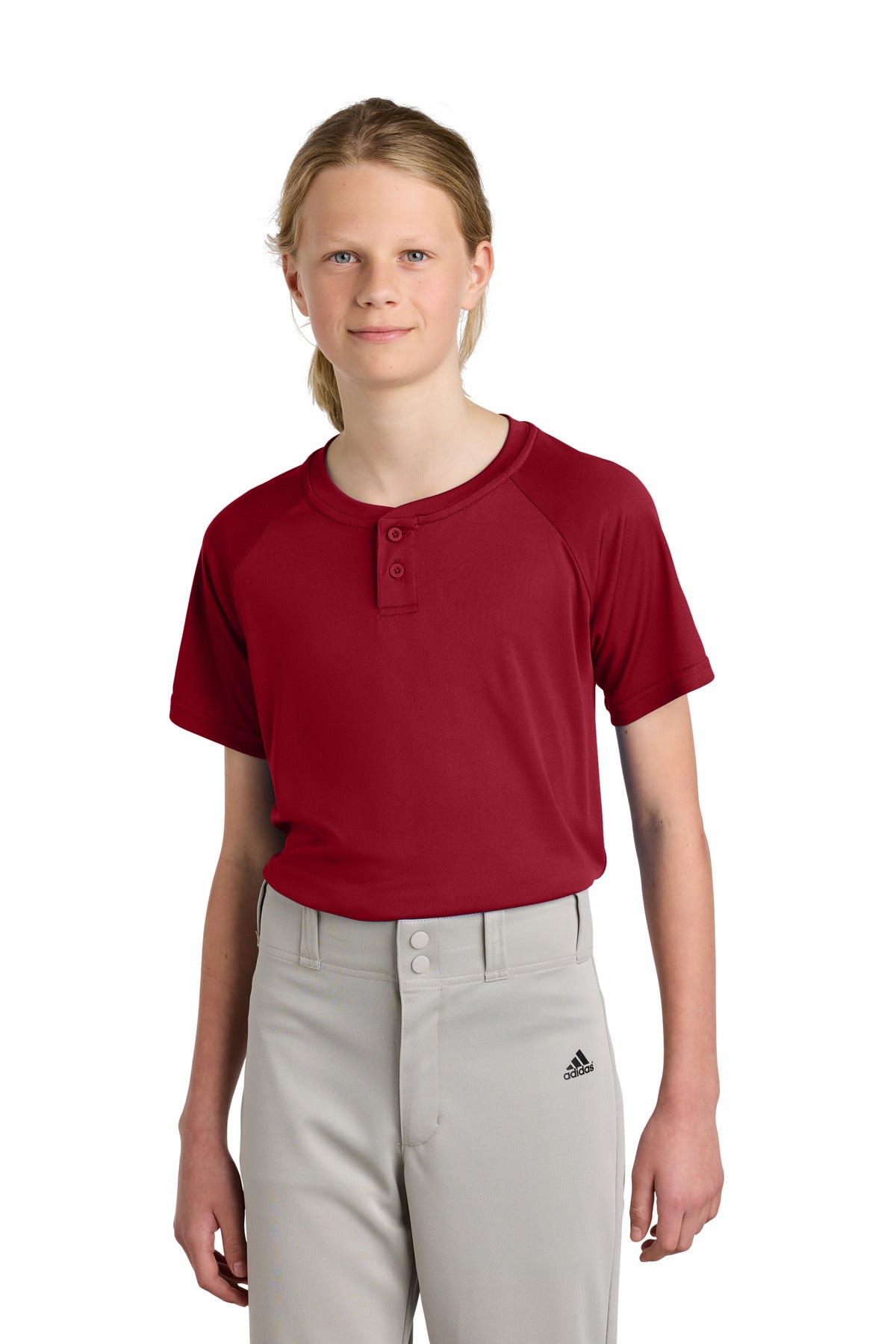 Sport-TekÂ® Youth PosiChargeÂ® Competitorâ„¢ 2-Button Henley YST359