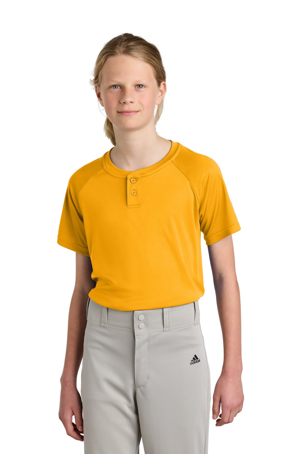 Sport-TekÂ® Youth PosiChargeÂ® Competitorâ„¢ 2-Button Henley YST359