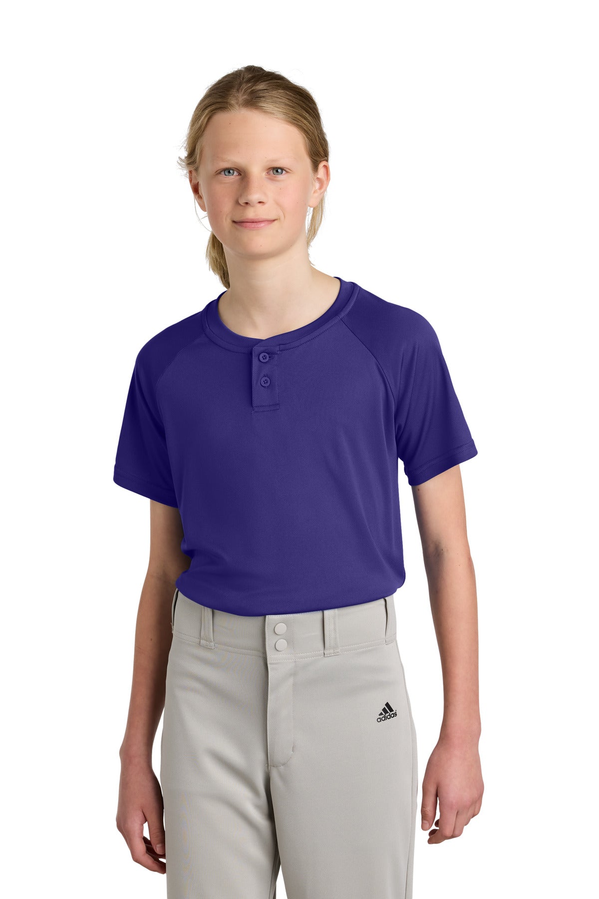 Sport-TekÂ® Youth PosiChargeÂ® Competitorâ„¢ 2-Button Henley YST359