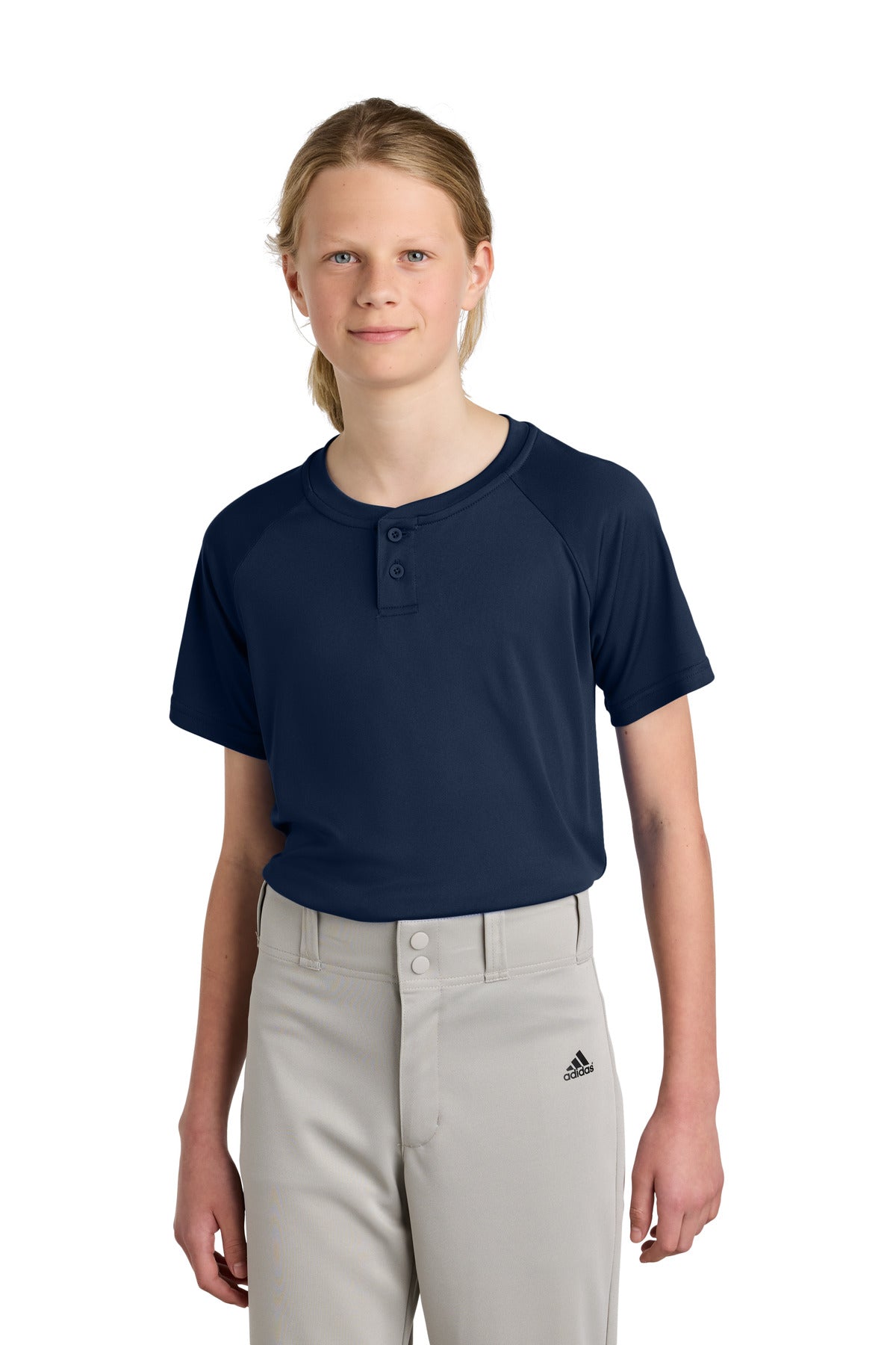 Sport-TekÂ® Youth PosiChargeÂ® Competitorâ„¢ 2-Button Henley YST359