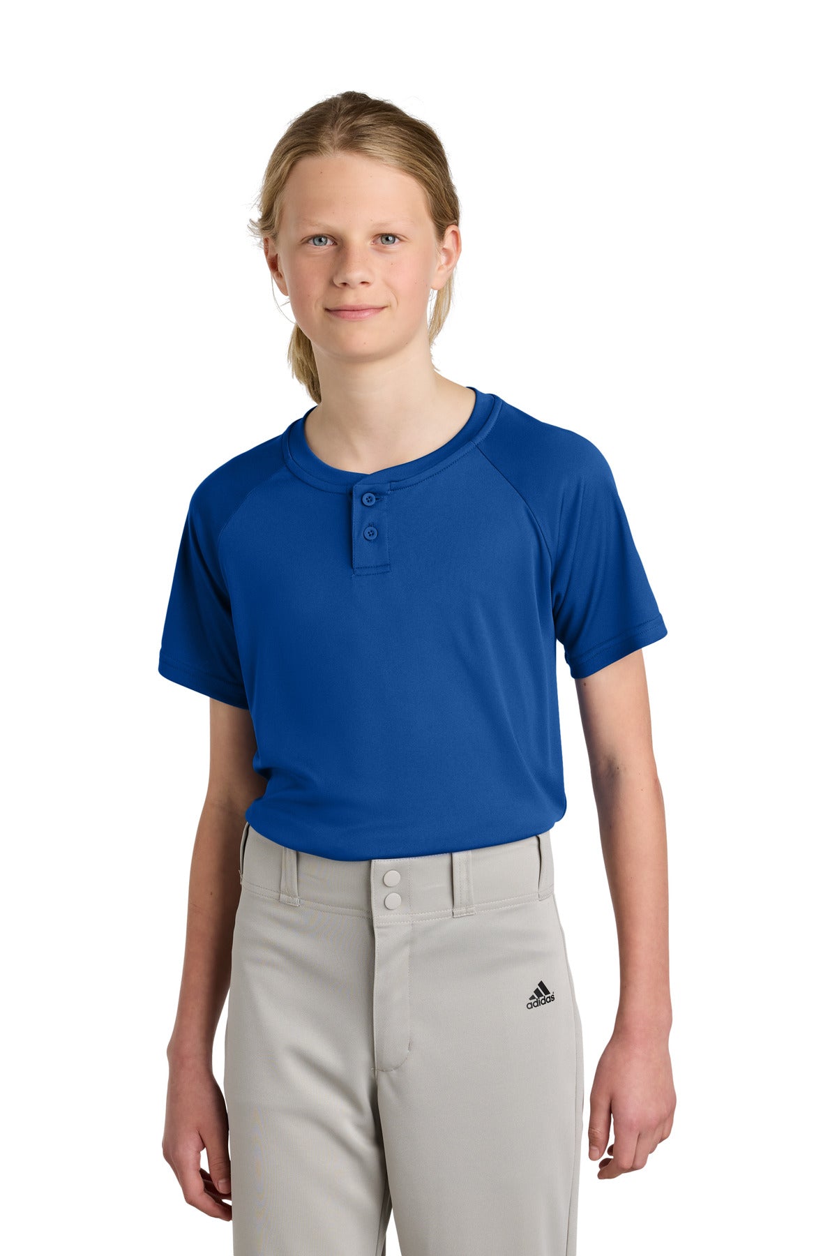 Sport-TekÂ® Youth PosiChargeÂ® Competitorâ„¢ 2-Button Henley YST359