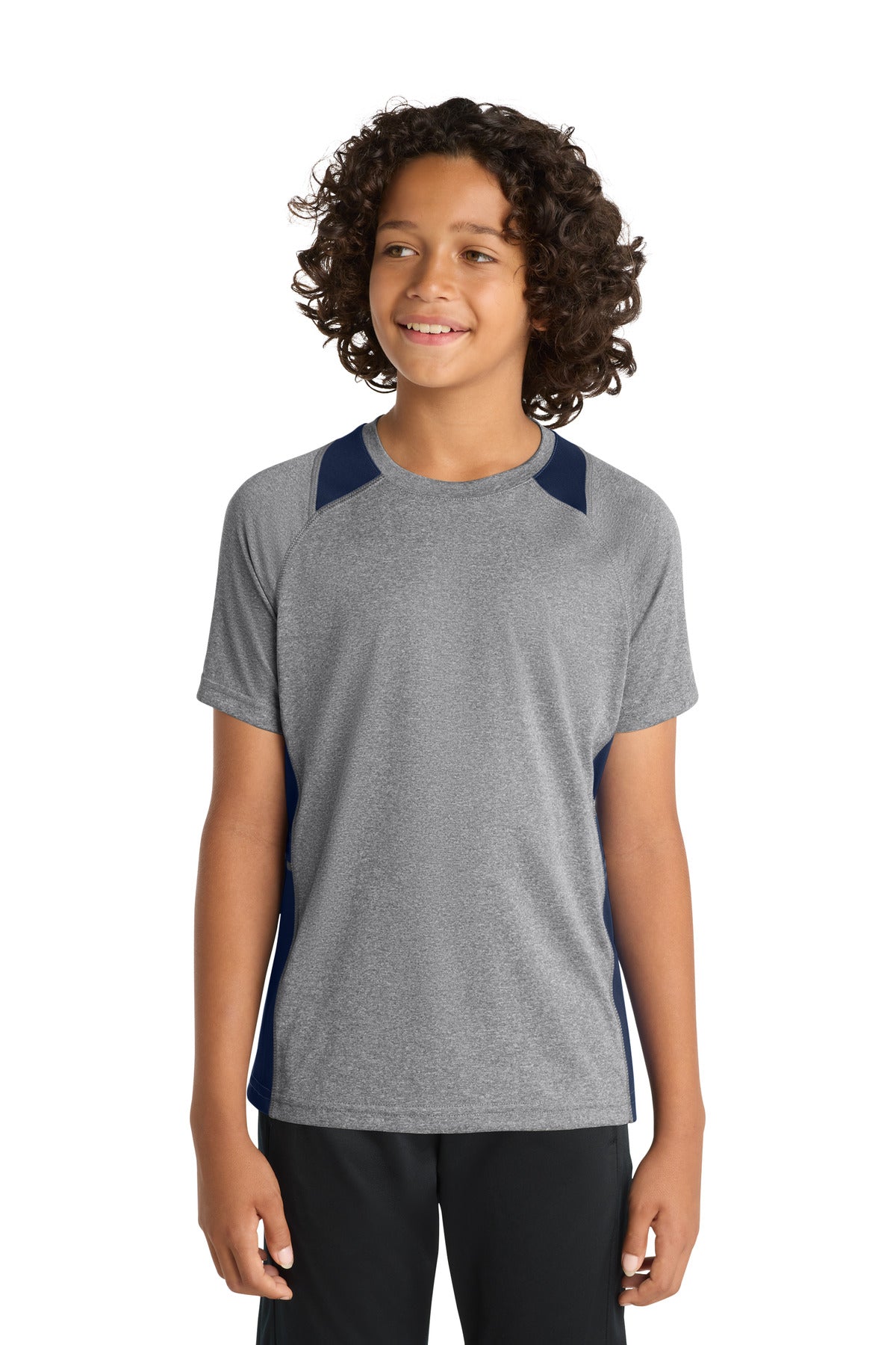 Sport-TekÂ® Youth Heather Colorblock Contenderâ„¢ Tee. YST361